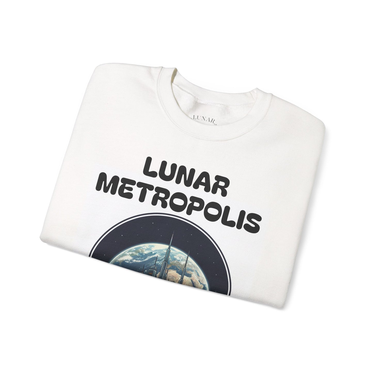Lunar Metropolis™ Sweatshirt — Retro Futuristic Moon City Crewneck