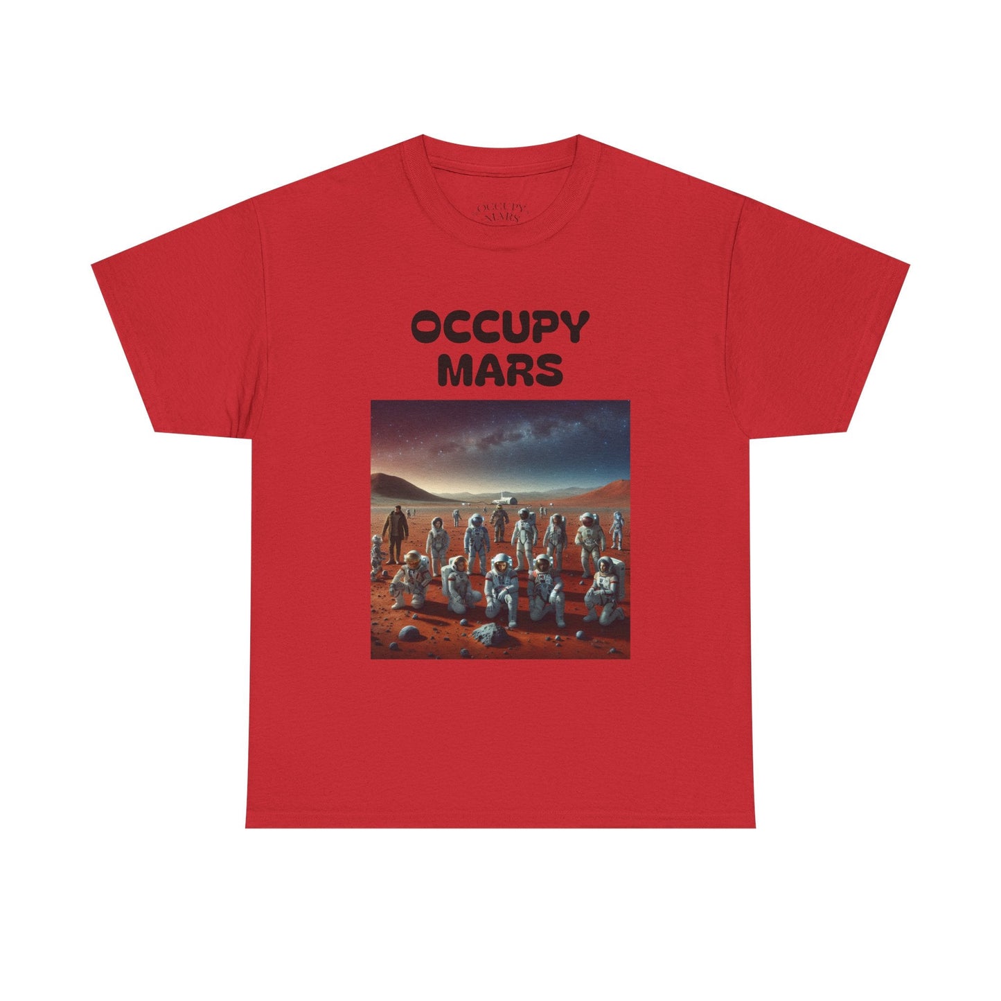 Occupy Mars™ Unisex Heavy Cotton Tee - Retro Sci-Fi T-Shirt, Space Theme Top, Gift for Astronomers and Space Lovers, Birthday Gift