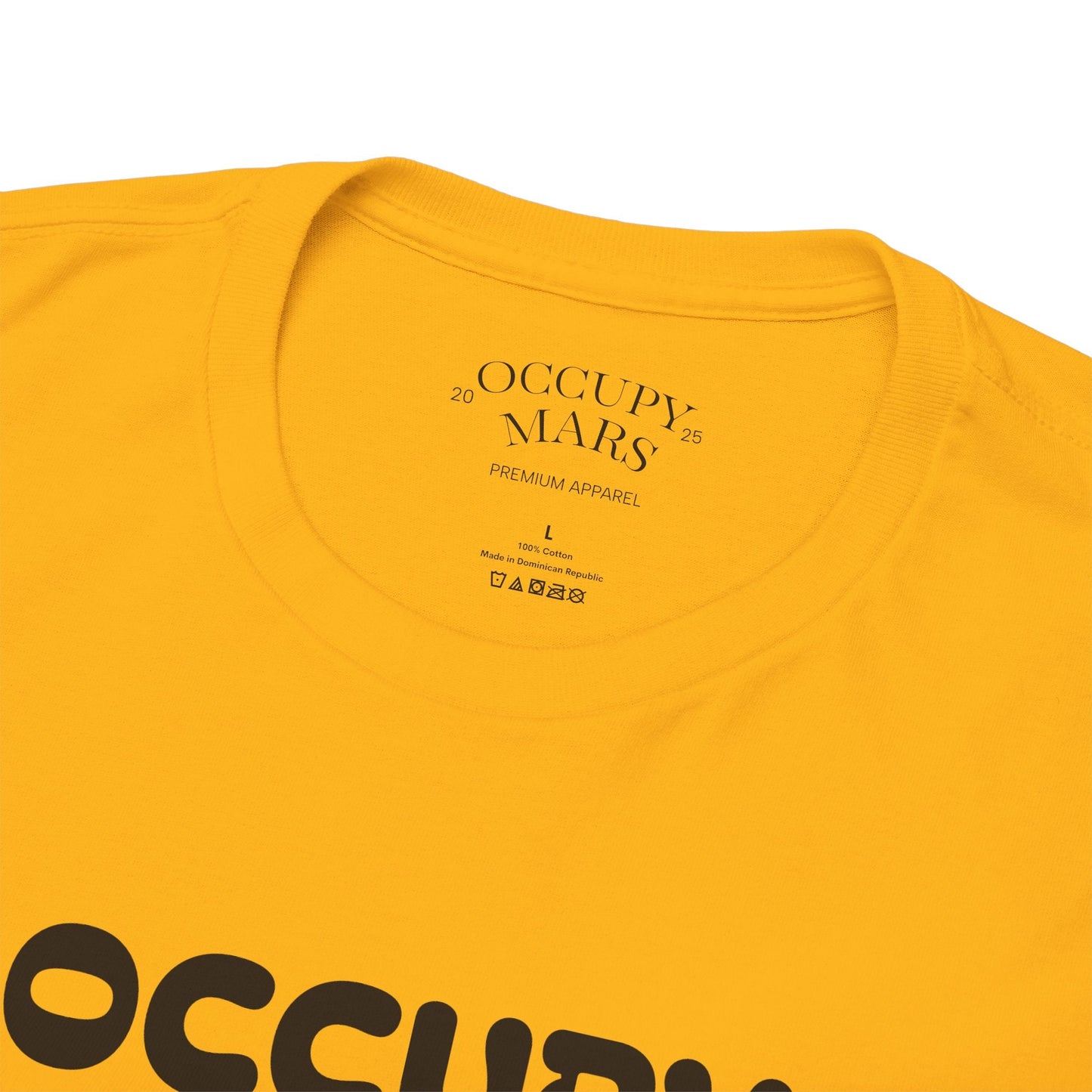 Occupy Mars™ Unisex Heavy Cotton Tee - Futuristic Space Shirt for Sci-Fi Lovers, Visionary Gift, Casual Wear, Trendy Apparel