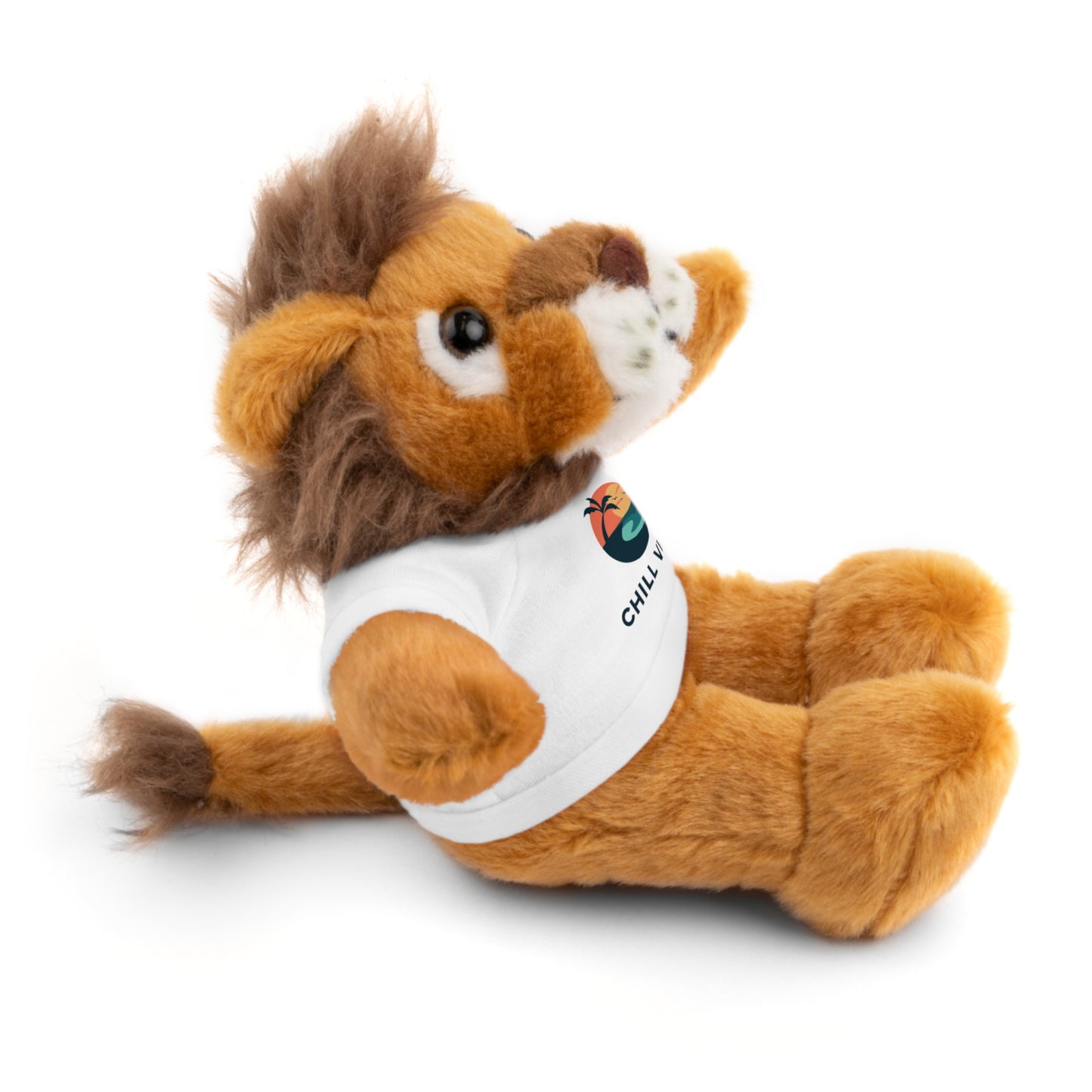 Chill Vibes™ Stuffed Animal, Cute Gift for Kids, Plush Toy with Tee, Birthday Present, Cozy Home Decor, Baby Shower Gift