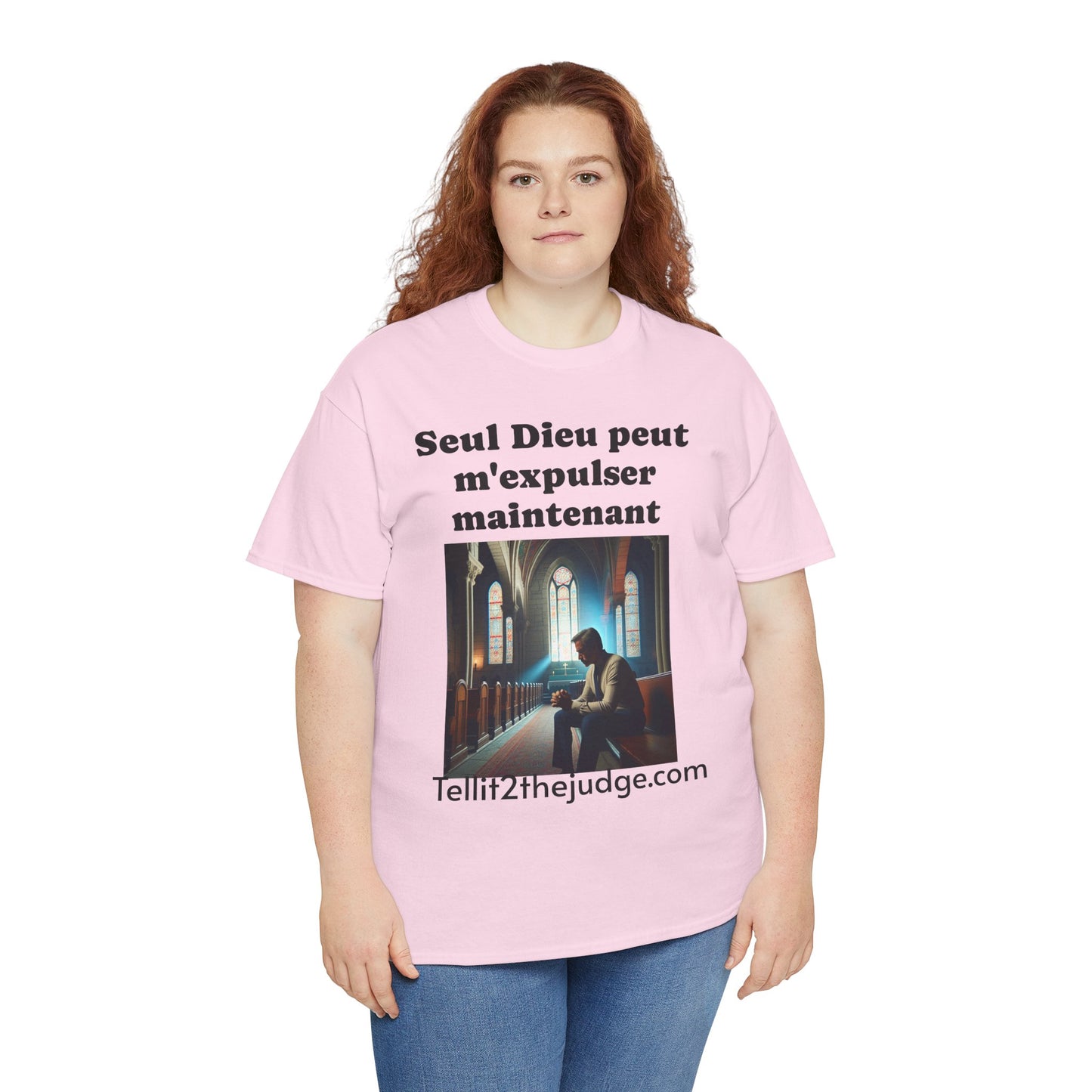 Unisex Heavy Cotton Only God Can Deport Me Now in French "Tellit2thejudge.com" Tee, Faith-Based Shirt, Comfortable Everyday Wear, Perfect for Gifting, Spiritual [...]