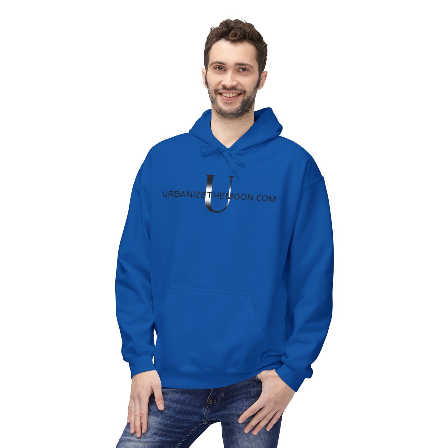 UrbanizeTheMoon.com™ Logo Hoodie — Minimal Moon Graphic Pullover