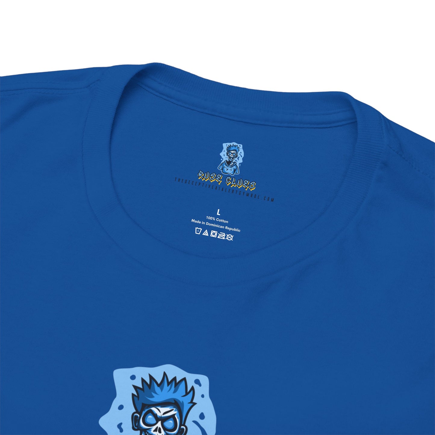 Ruse Clues® TheDeceptiveAIAlertSymbol.com™ Screaming Zombie logo Tee