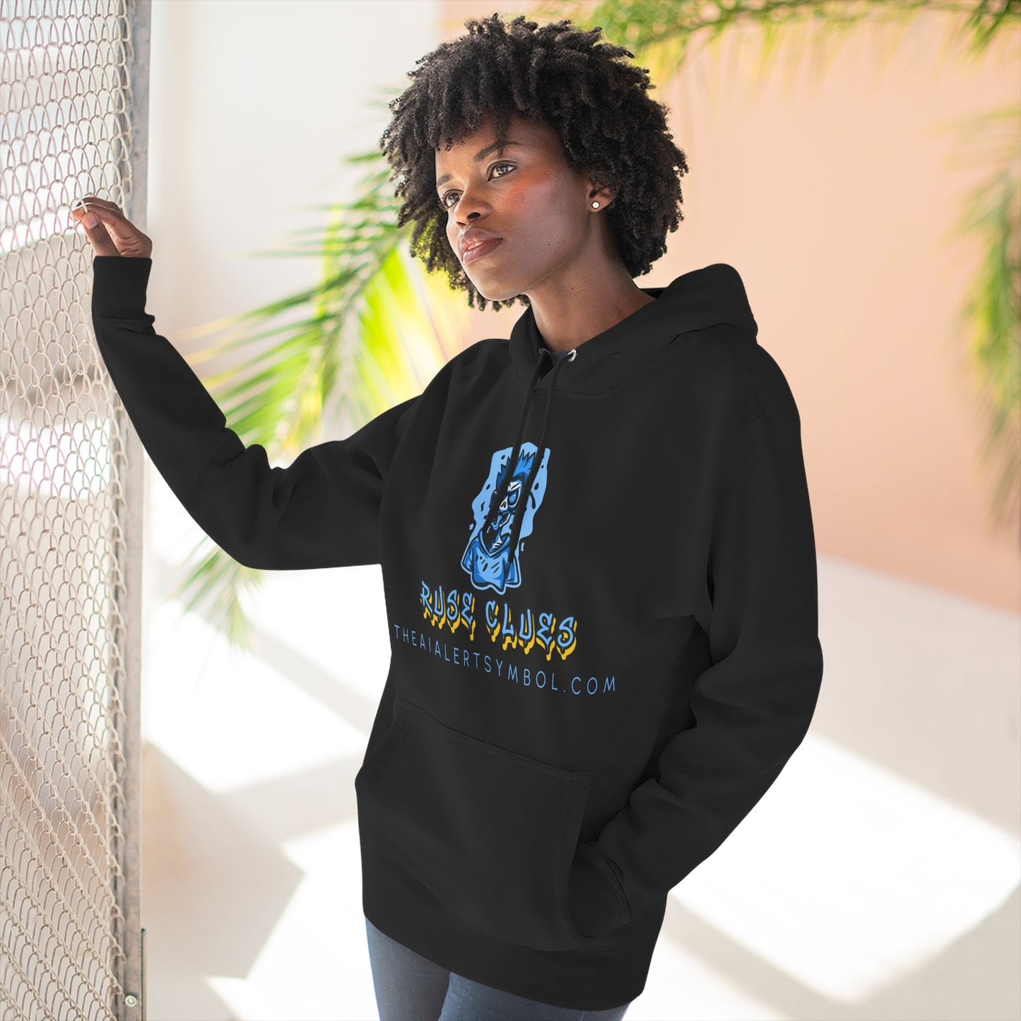 Ruse Clues® Hoodie — Blue Graphic Fleece Pullover
