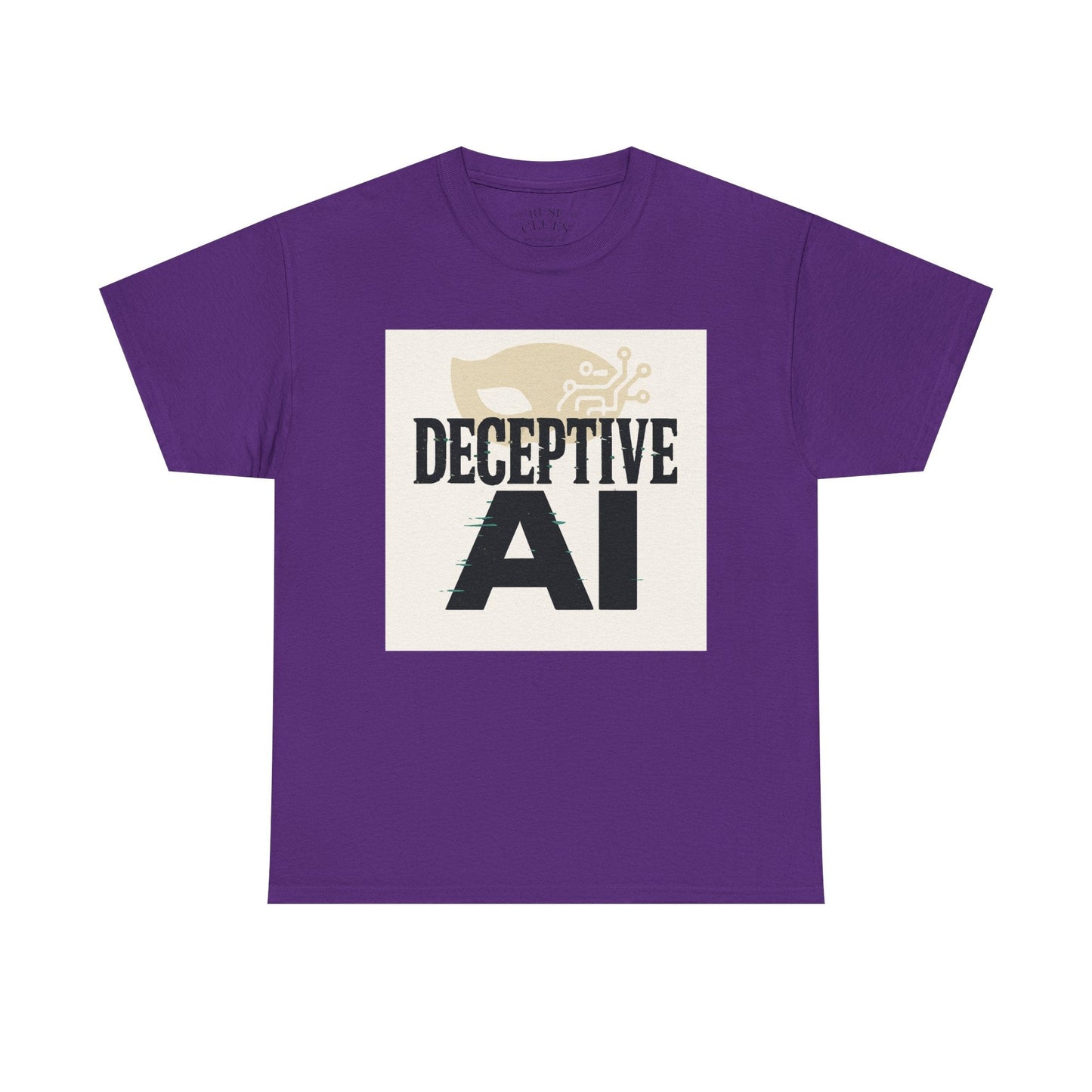 Deceptive AI Unisex Heavy Cotton Ruse Clues® Tee - Bold Graphic Tee for Tech Enthusiasts