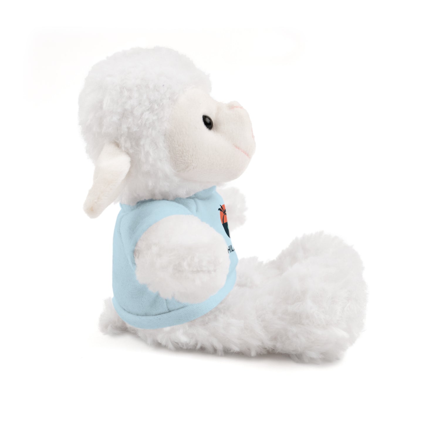 Chill Vibes™ Stuffed Animal, Cute Gift for Kids, Plush Toy with Tee, Birthday Present, Cozy Home Decor, Baby Shower Gift