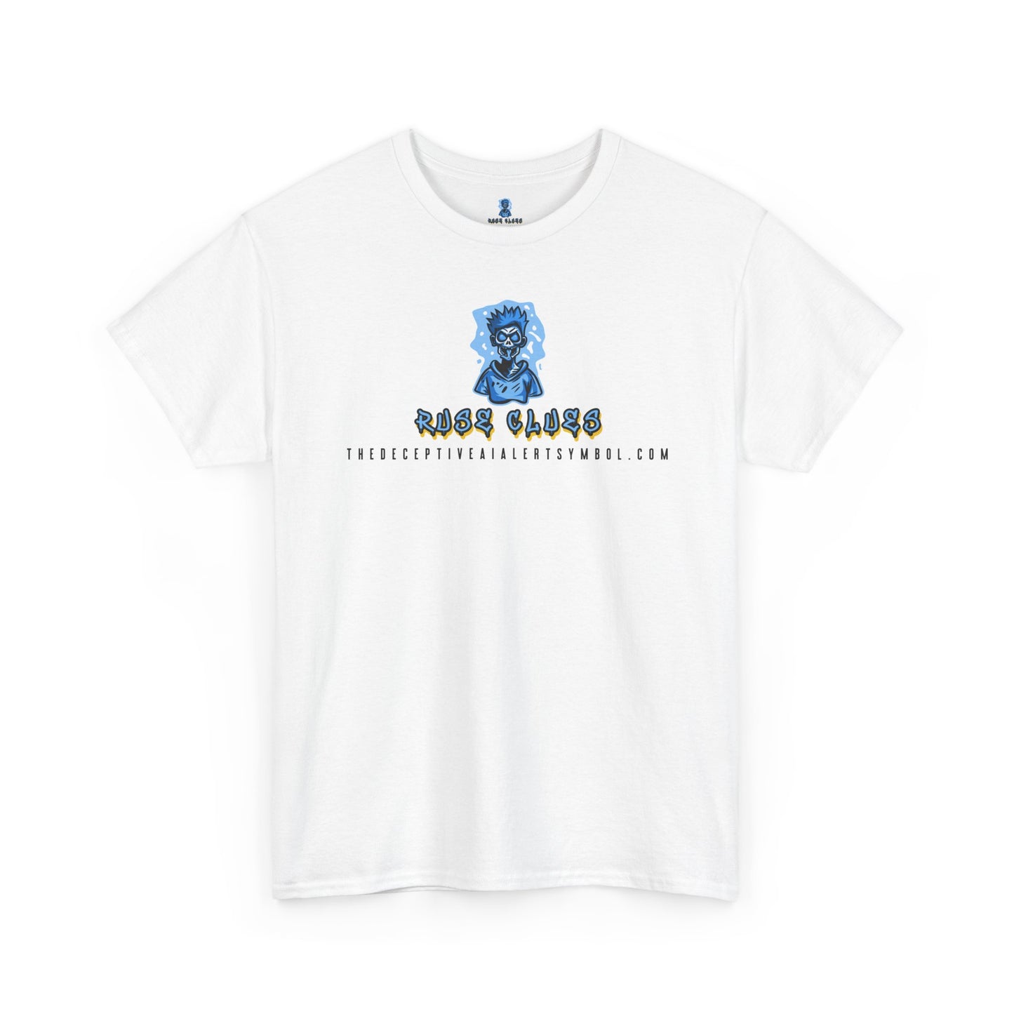 Ruse Clues® TheDeceptiveAIAlertSymbol.com™ Screaming Zombie logo Tee