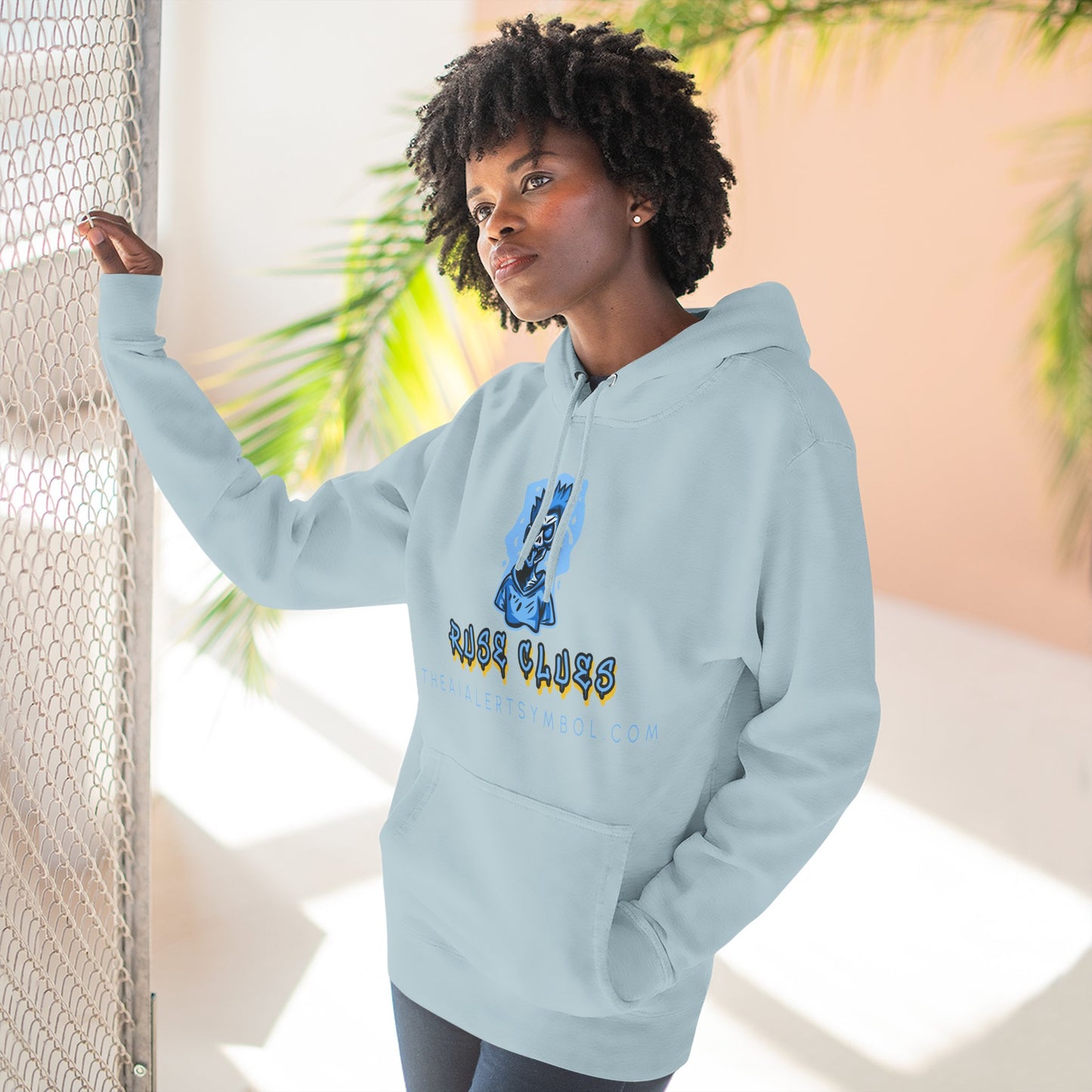 Ruse Clues® Hoodie — Blue Graphic Fleece Pullover