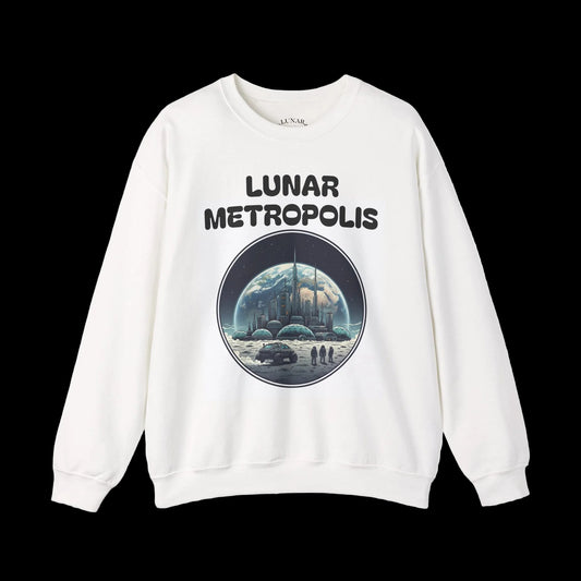 Lunar Metropolis™ Sweatshirt — Retro Futuristic Moon City Crewneck