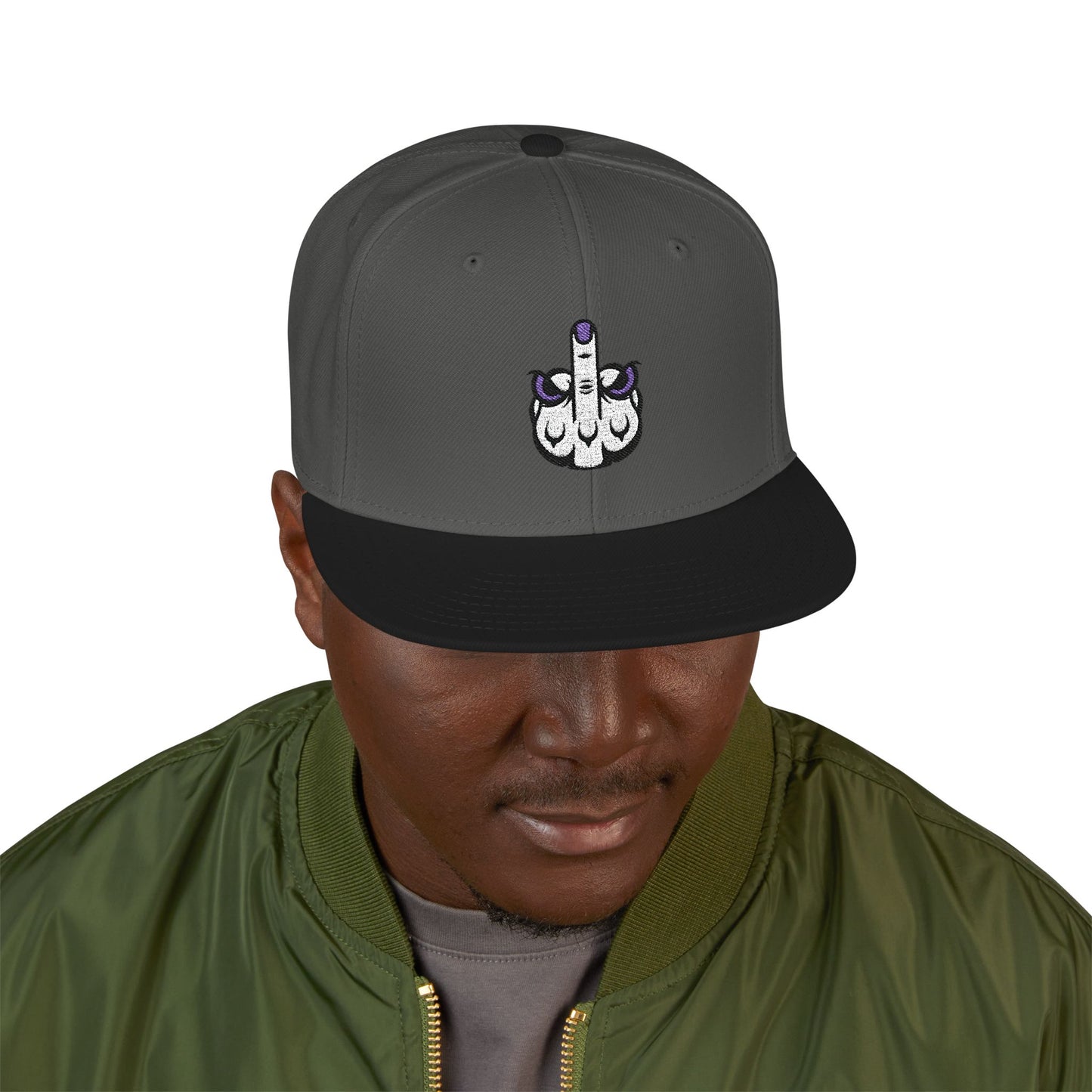 Lunar Metropolis™ Snapback Hat – Blue & White Floral Logo Cap