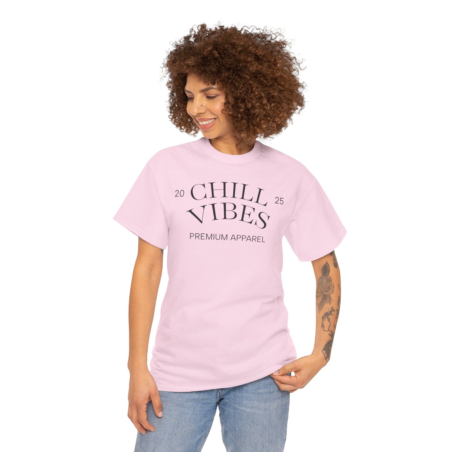 Chill Vibes™ Unisex Heavy Cotton Tee, Relaxed Wear, Casual Outfit, Gift for Friends, Everyday Style, Chill Apparel