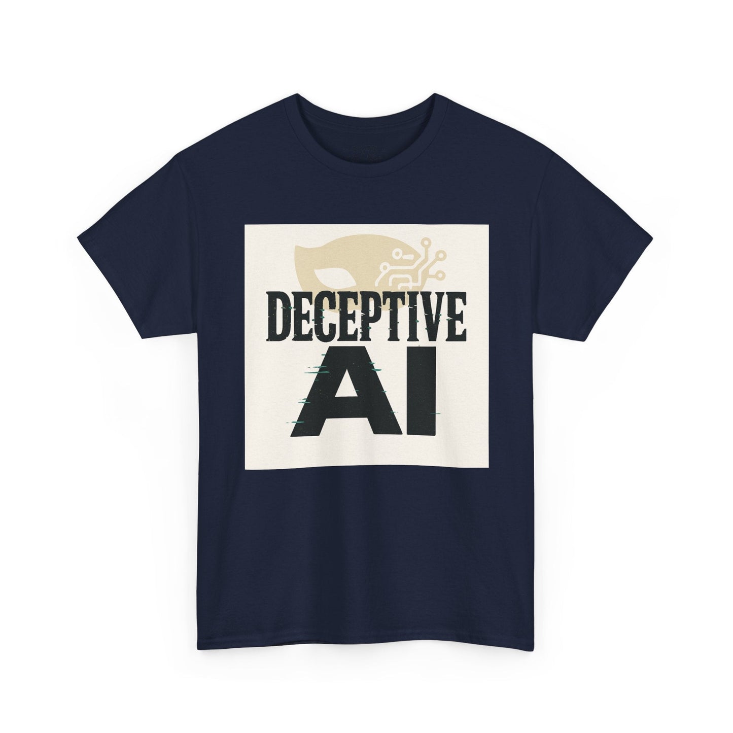 Deceptive AI Unisex Heavy Cotton Ruse Clues® Tee - Bold Graphic Tee for Tech Enthusiasts