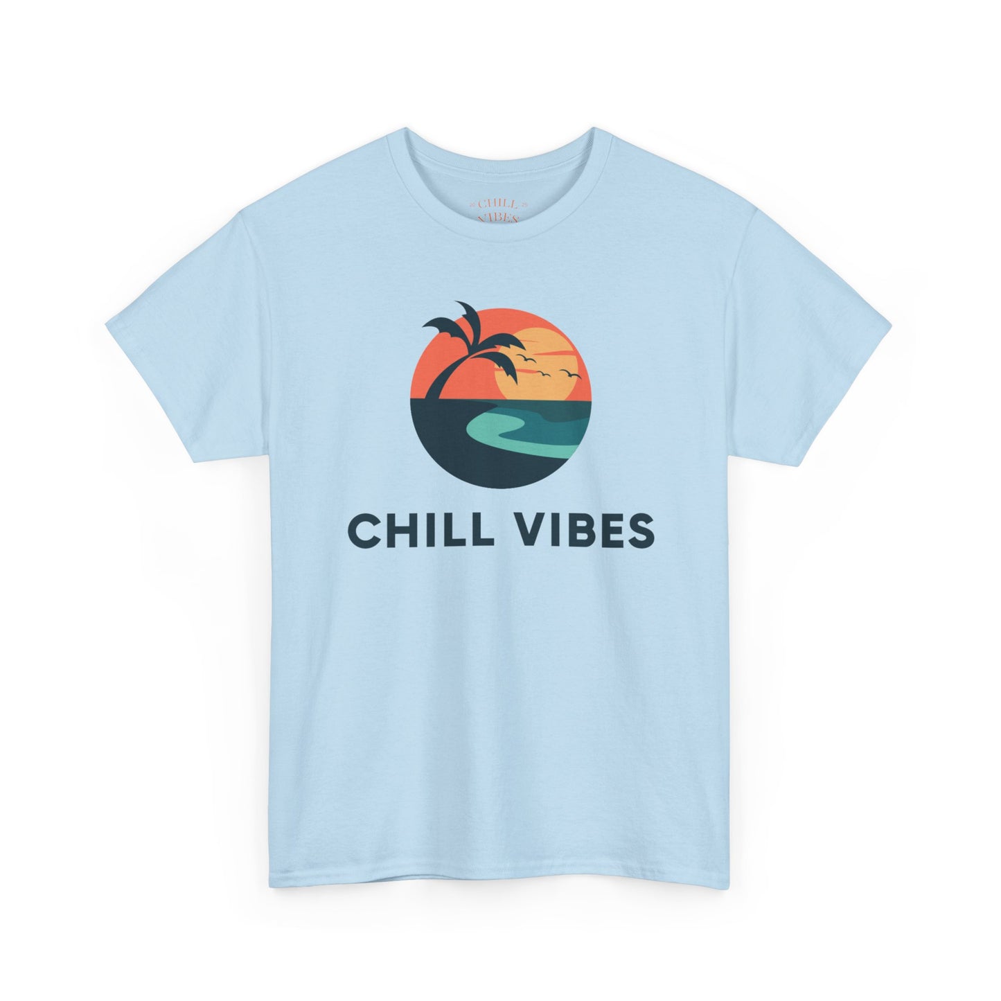 Chill Vibes™ Unisex Heavy Cotton Tee, Relaxed Fit T-Shirt, Summer Apparel, Beachwear, Gift for Him/Her, Casual Style
