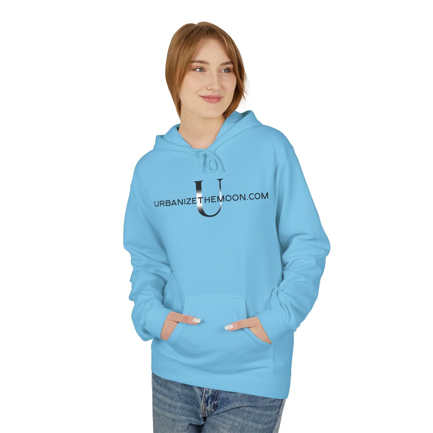 UrbanizeTheMoon.com™ Logo Hoodie — Minimal Moon Graphic Pullover