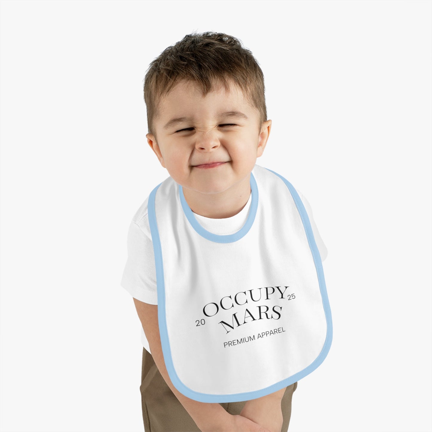 OCCUPY MARS™ Baby Space-Themed Apparel Bib, Cute Bib for Infants, Gift for New Parents, Unique Baby Shower Gift, Stylish Feeding Bib