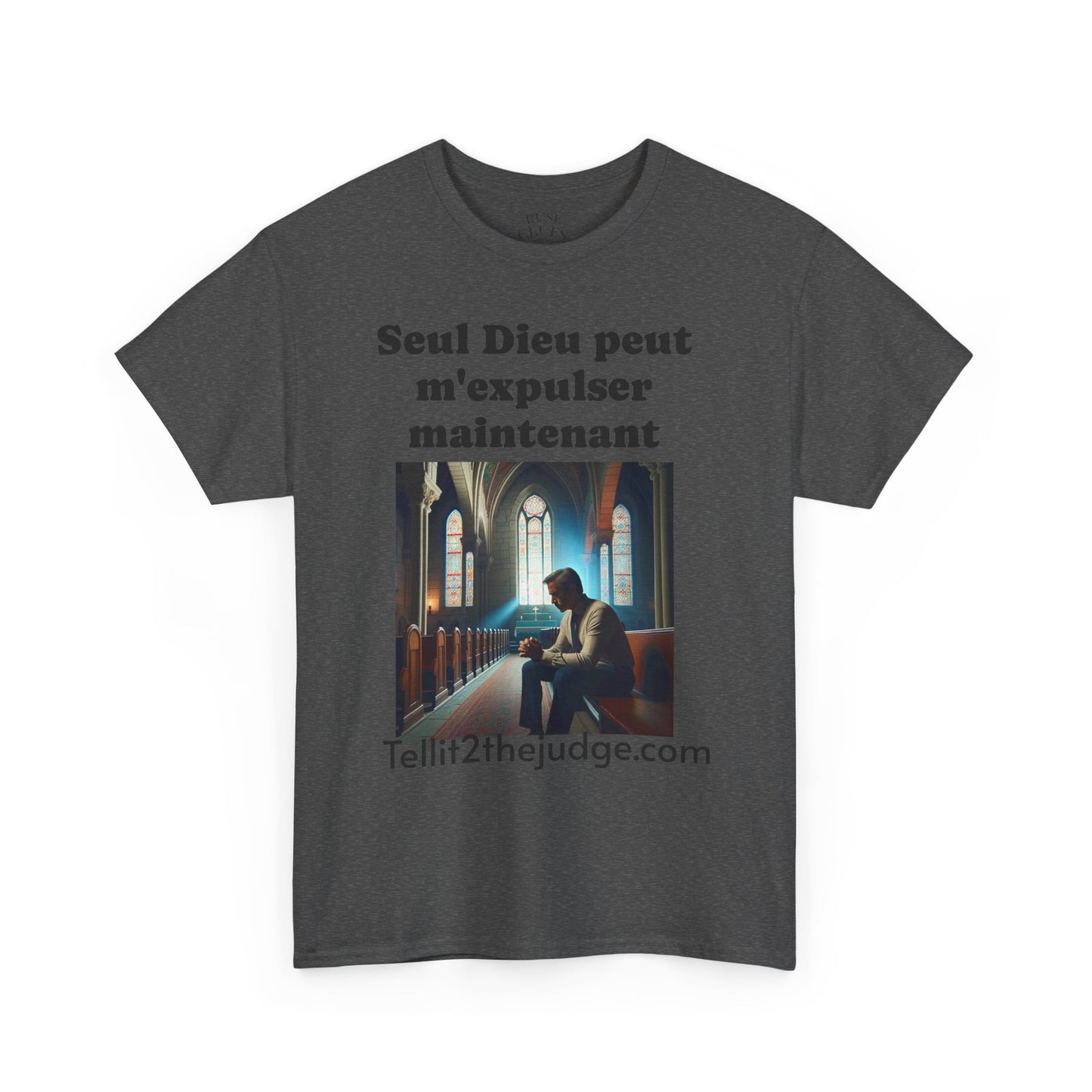 Unisex Heavy Cotton Only God Can Deport Me Now in French "Tellit2thejudge.com" Tee, Faith-Based Shirt, Comfortable Everyday Wear, Perfect for Gifting, Spiritual [...]