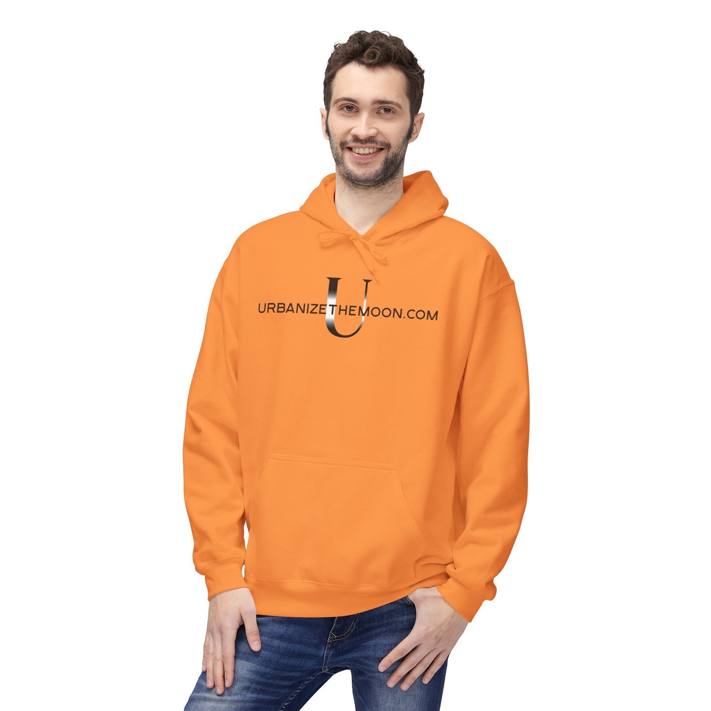 UrbanizeTheMoon.com™ Logo Hoodie — Minimal Moon Graphic Pullover