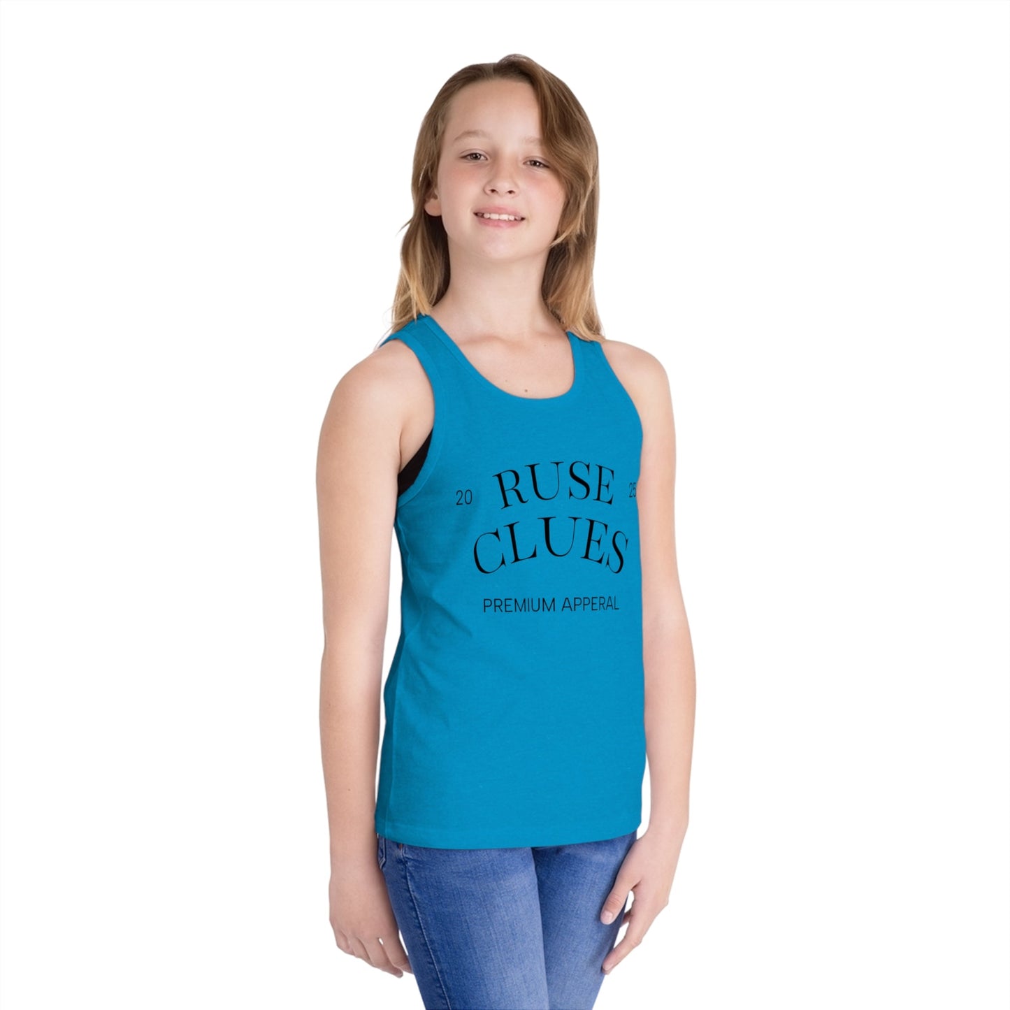 RUSE CLUES® Kids Jersey Tank Top, Cool Summer Apparel, Stylish Activewear, Gift for Kids, Birthday Outfit, Sports Tank