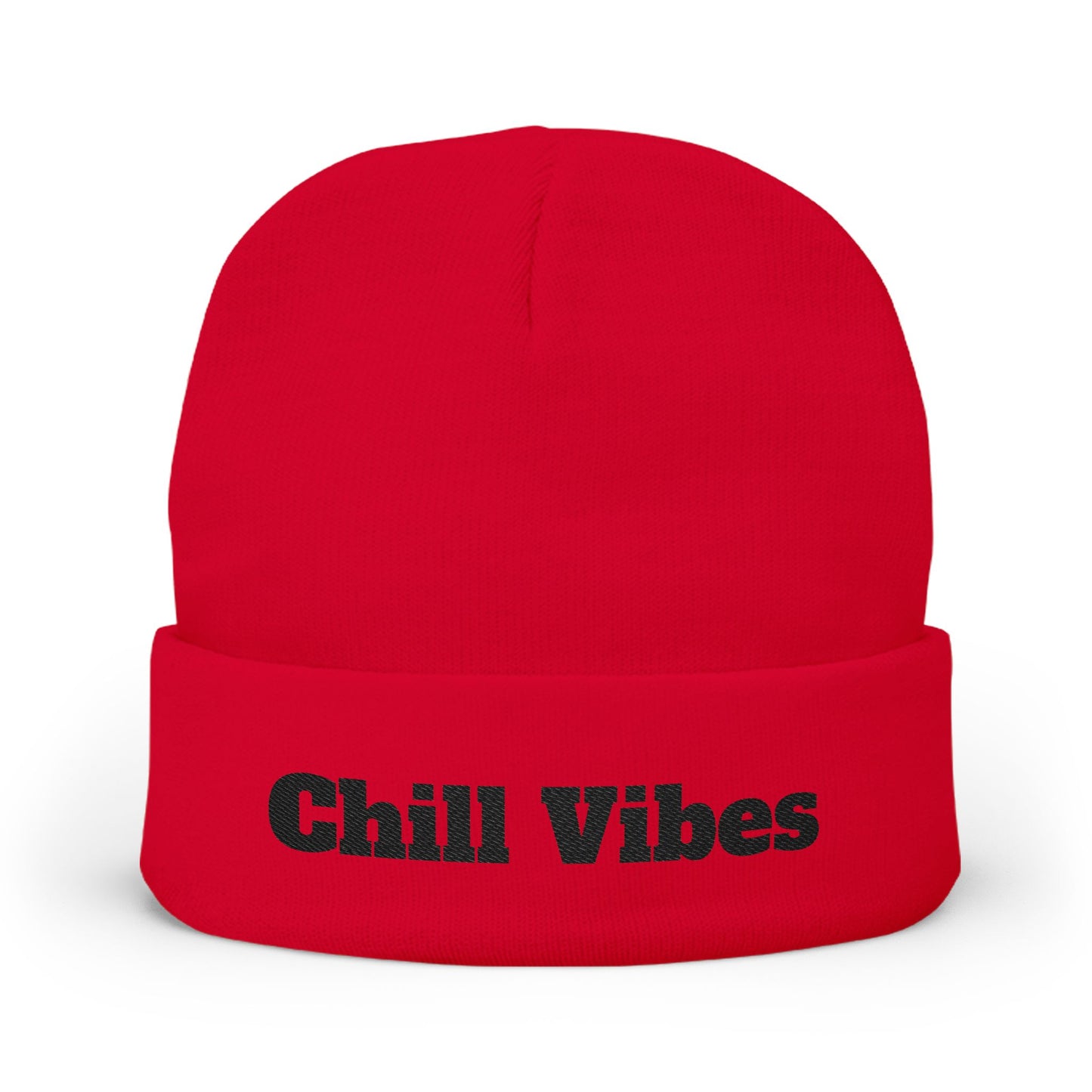 Chill Vibes™ Knit Beanie, Winter Hat, Cozy Accessories, Gift for Him/Her, Embroidered Beanie, Casual Headwear