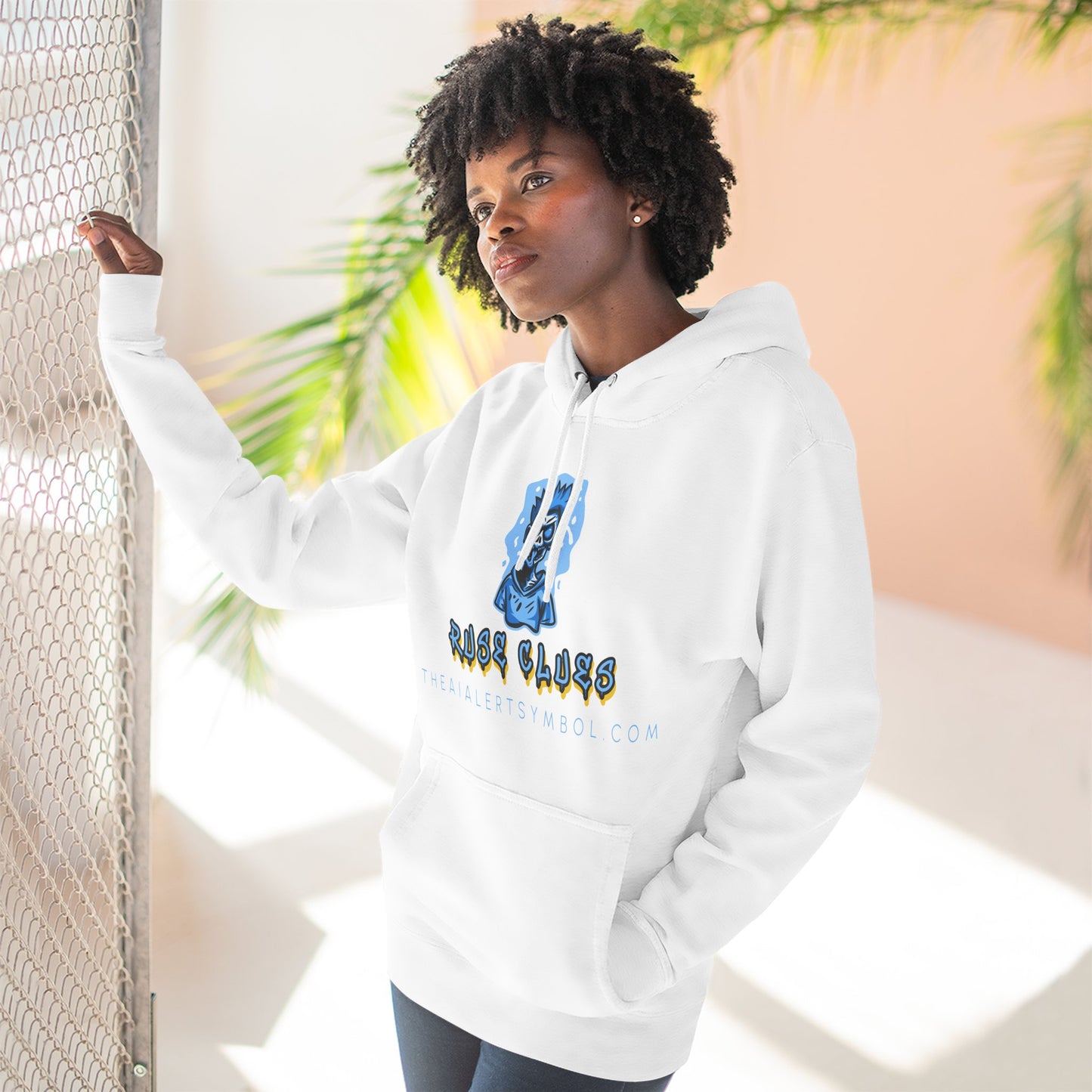 Ruse Clues® Hoodie — Blue Graphic Fleece Pullover