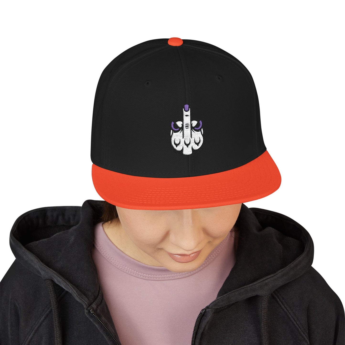 Lunar Metropolis™ Snapback Hat – Blue & White Floral Logo Cap