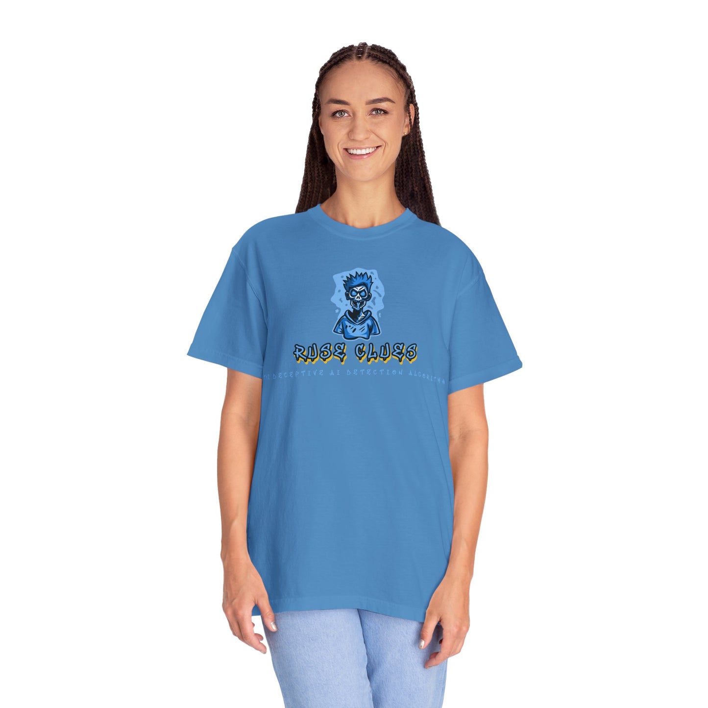 Unisex Garment-Dyed Ruse Clues™ T-shirt - Casual Style for Everyday Wear, Perfect Gift for Music Lovers, Summer Vibe, Graphic Tee