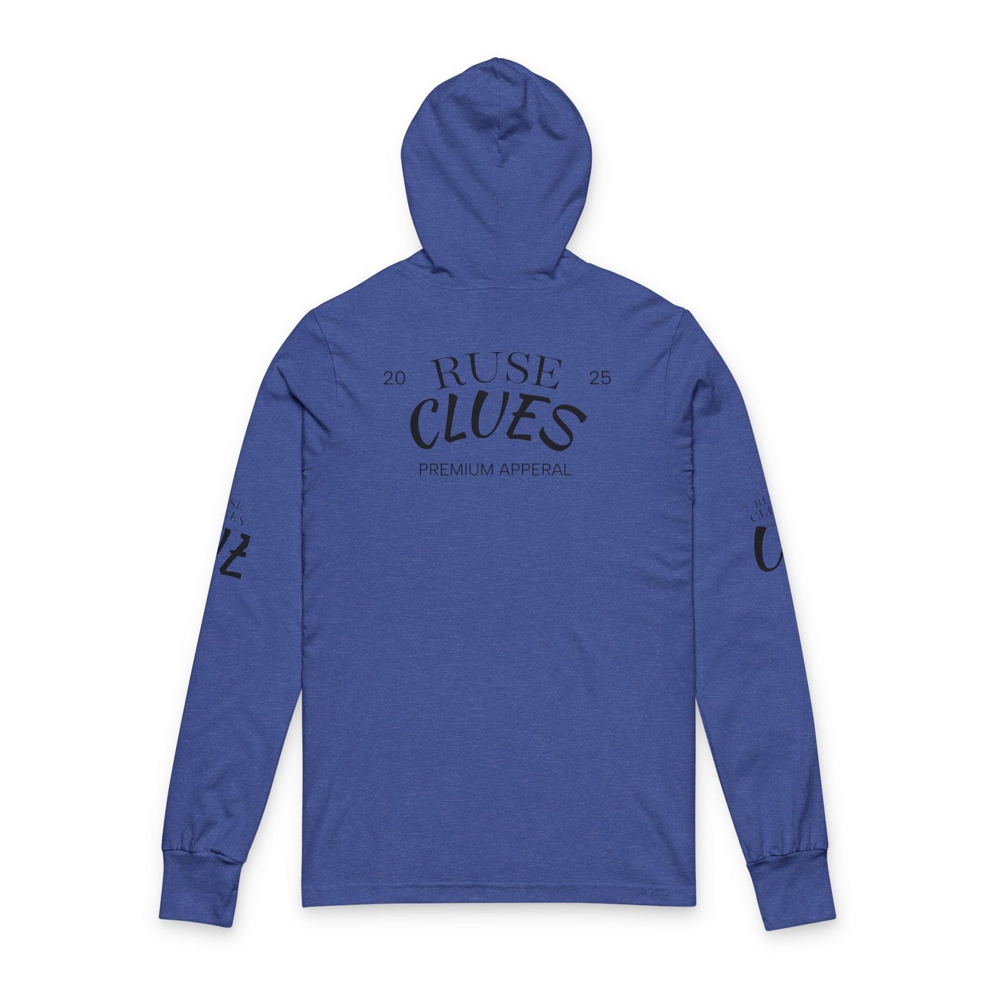 Unisex Hooded Long Sleeve Ruse Clues® Tee - Casual Comfort for Everyday Adventures, Perfect for Spring and Fall, Ideal Gift for Friends