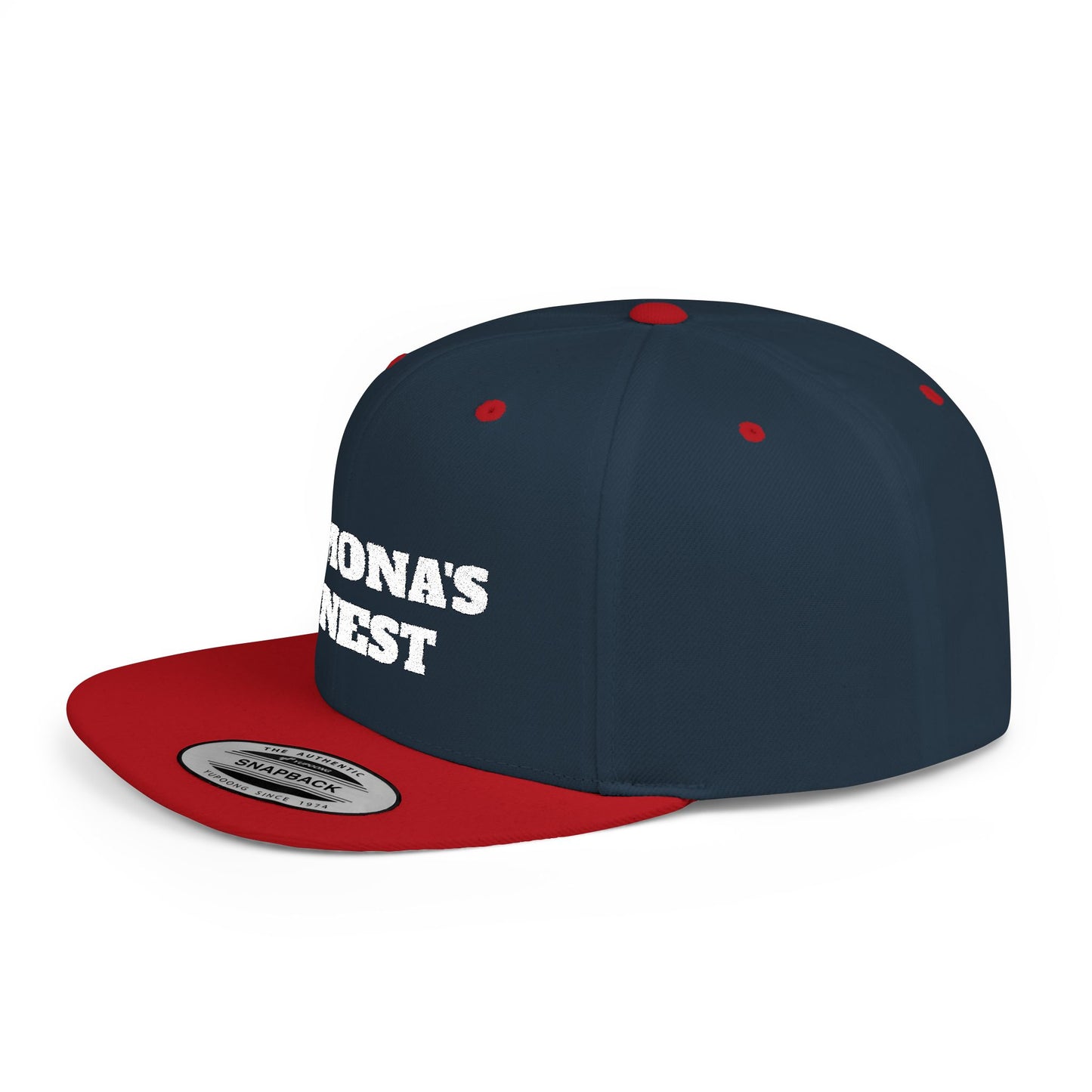 Pomona's Finest™ Flat Bill Snapback Cap, Cool Snapback Hat, Urban Fashion Accessory, Gift for Trendsetters, Streetwear Style