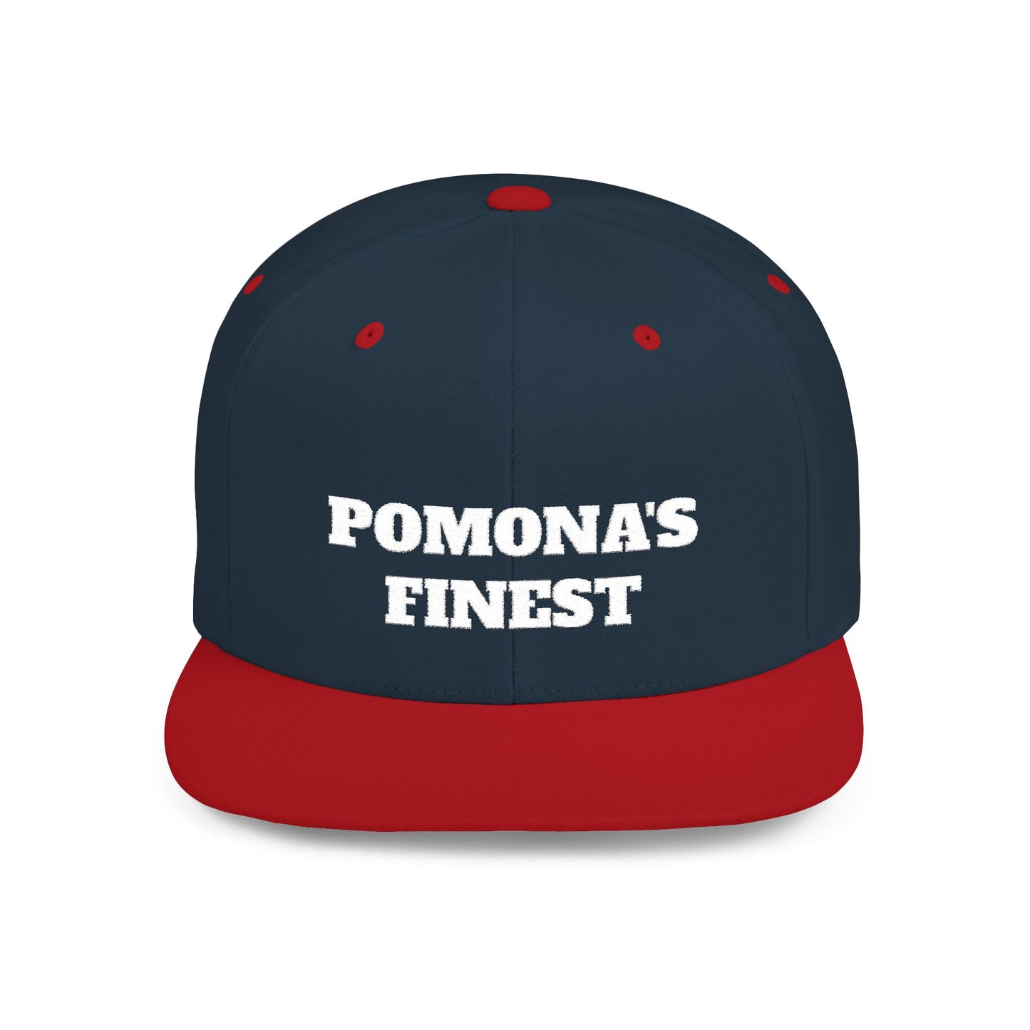 Pomona's Finest™ Flat Bill Snapback Cap, Cool Snapback Hat, Urban Fashion Accessory, Gift for Trendsetters, Streetwear Style