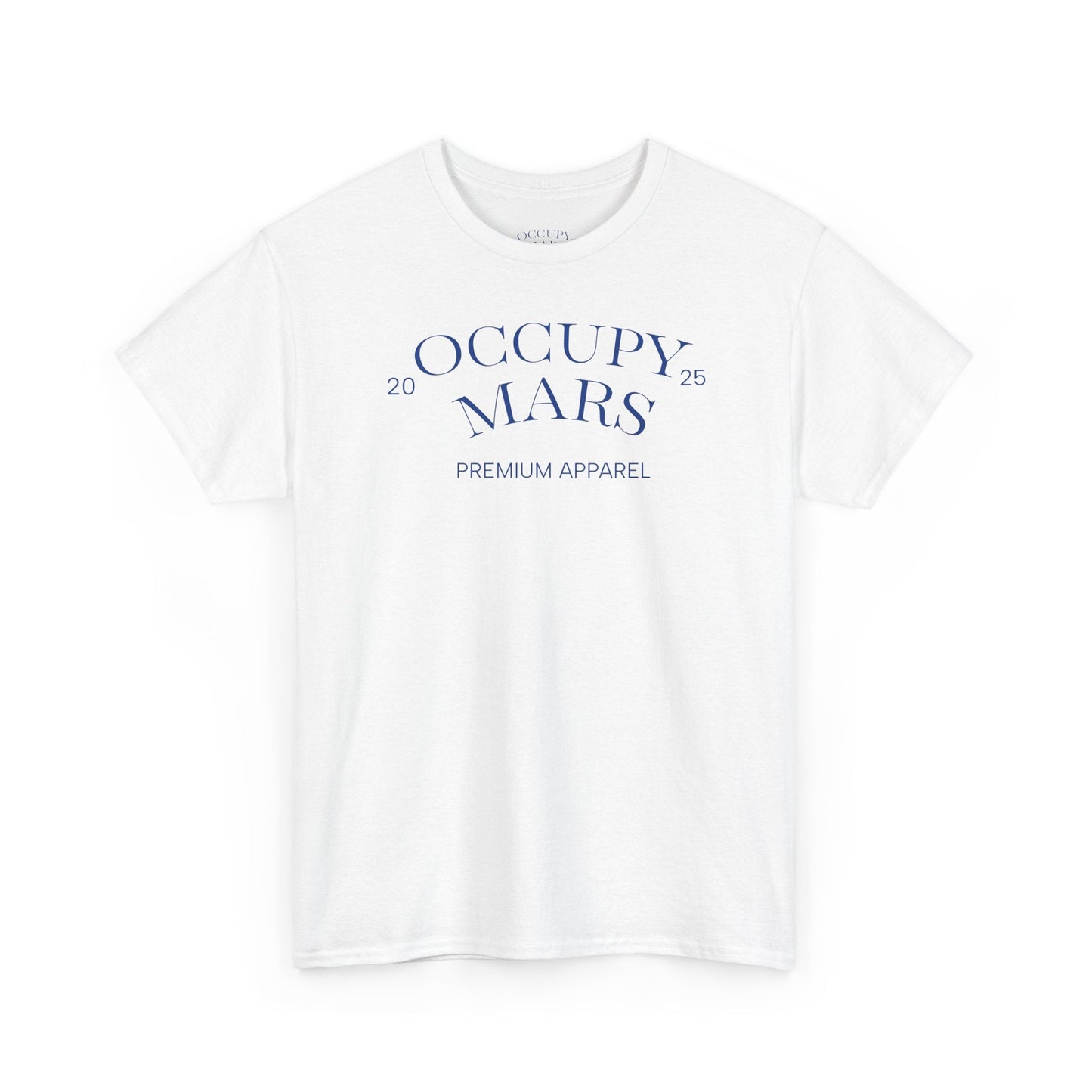 Unisex Occupy Mars™ Tee, Space Lover Gift, Blue Font, Trendy Cotton T-Shirt, Casual Wear, Unique Graphic Tee