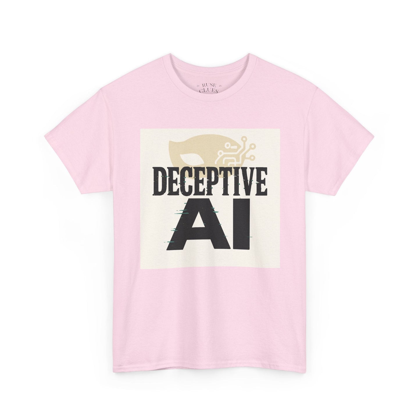 Deceptive AI Unisex Heavy Cotton Ruse Clues® Tee - Bold Graphic Tee for Tech Enthusiasts