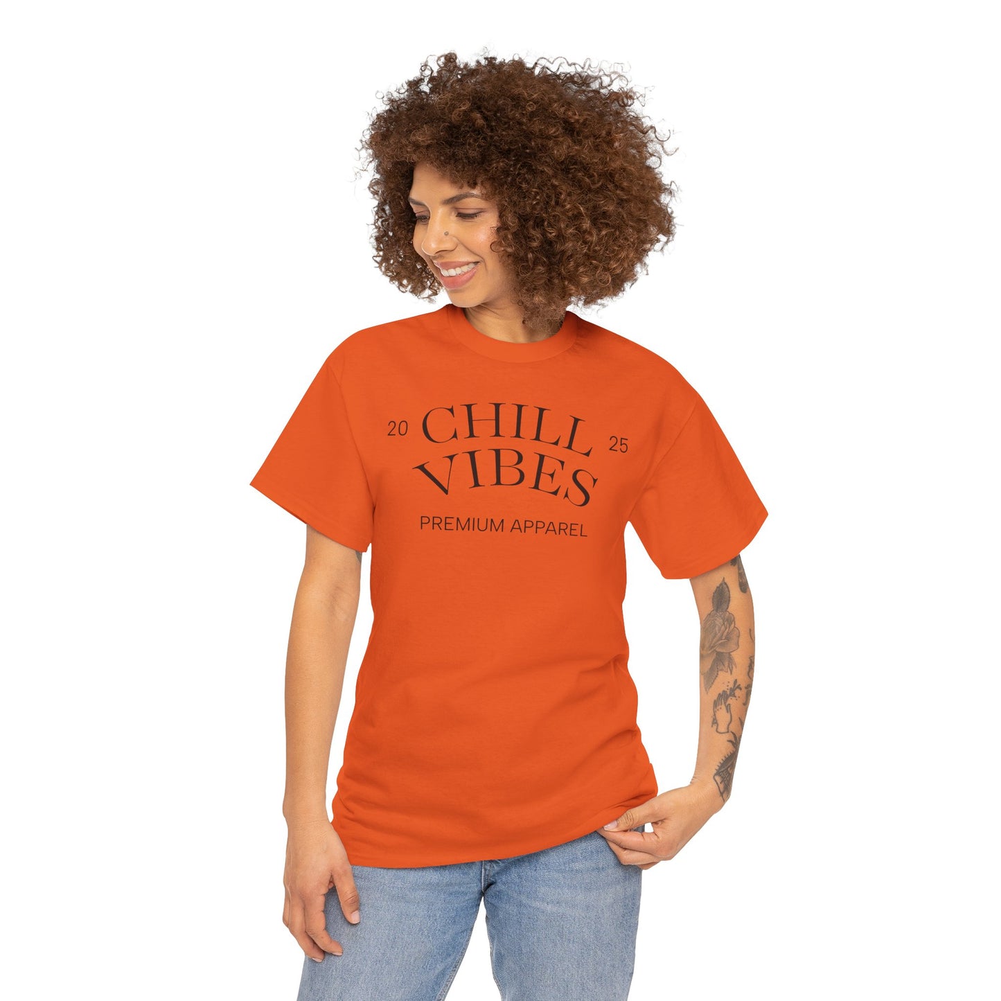 Chill Vibes™ Unisex Heavy Cotton Tee, Relaxed Wear, Casual Outfit, Gift for Friends, Everyday Style, Chill Apparel