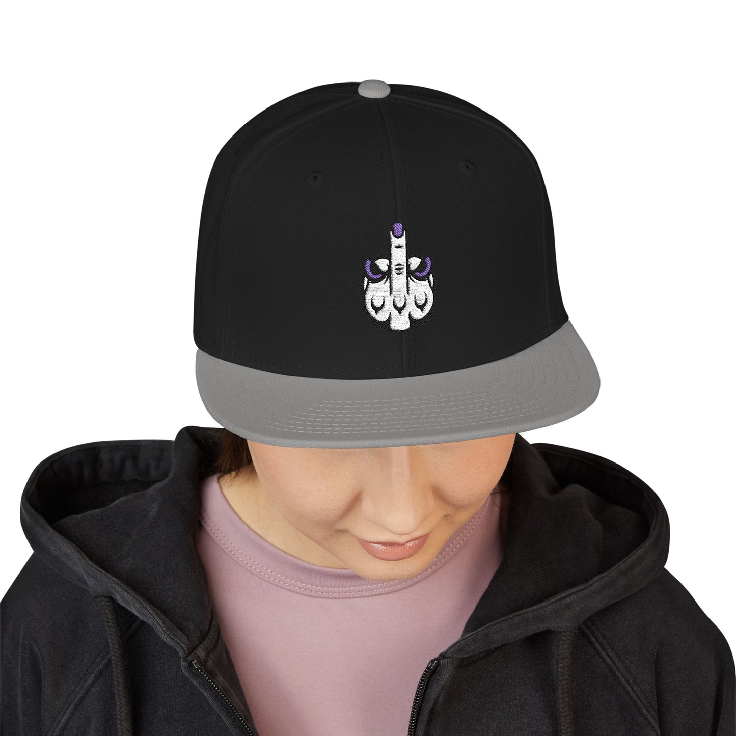Lunar Metropolis™ Snapback Hat – Blue & White Floral Logo Cap
