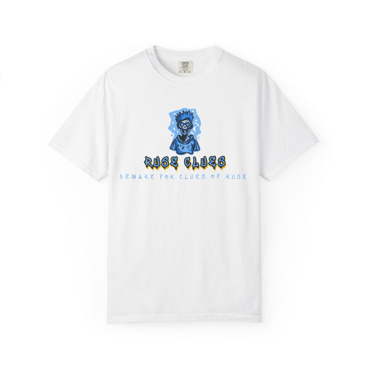 Unisex Garment-Dyed T-shirt with 'Ruse Clues™ ' Design - Casual Style for Everyday Wear, Perfect Gift for Music Lovers, Summer Vibe, Graphic Tee