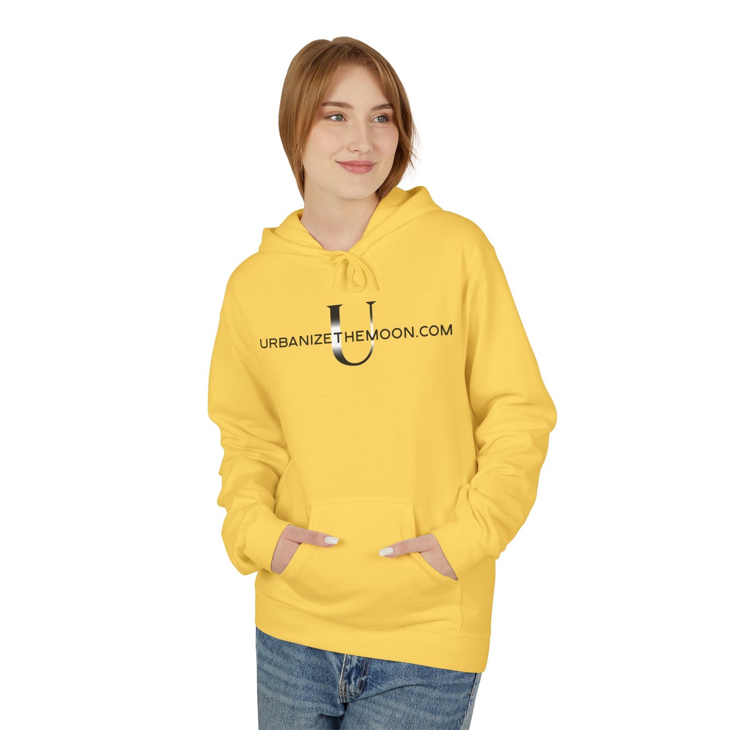 UrbanizeTheMoon.com™ Logo Hoodie — Minimal Moon Graphic Pullover
