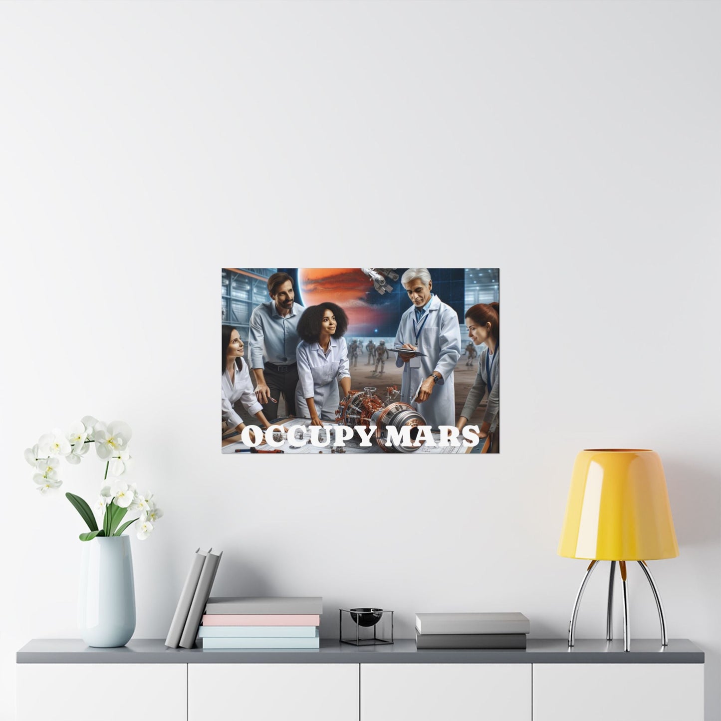 Inspirational Occupy Mars™ Satin Poster, Sci-Fi Artwork, Space Exploration Decor, Unique Wall Art, Gift for Astronaut Lovers