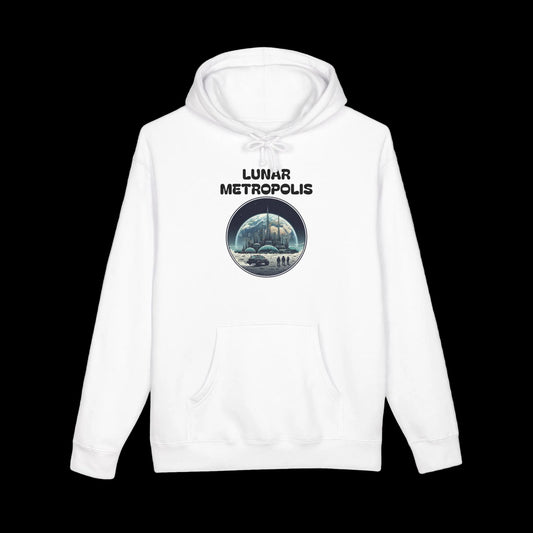Lunar Metropolis™ Hoodie — Retro Sci‑Fi Moon Colony Pullover