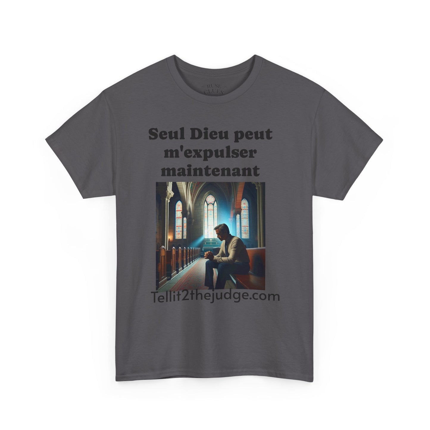 Unisex Heavy Cotton Only God Can Deport Me Now in French "Tellit2thejudge.com" Tee, Faith-Based Shirt, Comfortable Everyday Wear, Perfect for Gifting, Spiritual [...]