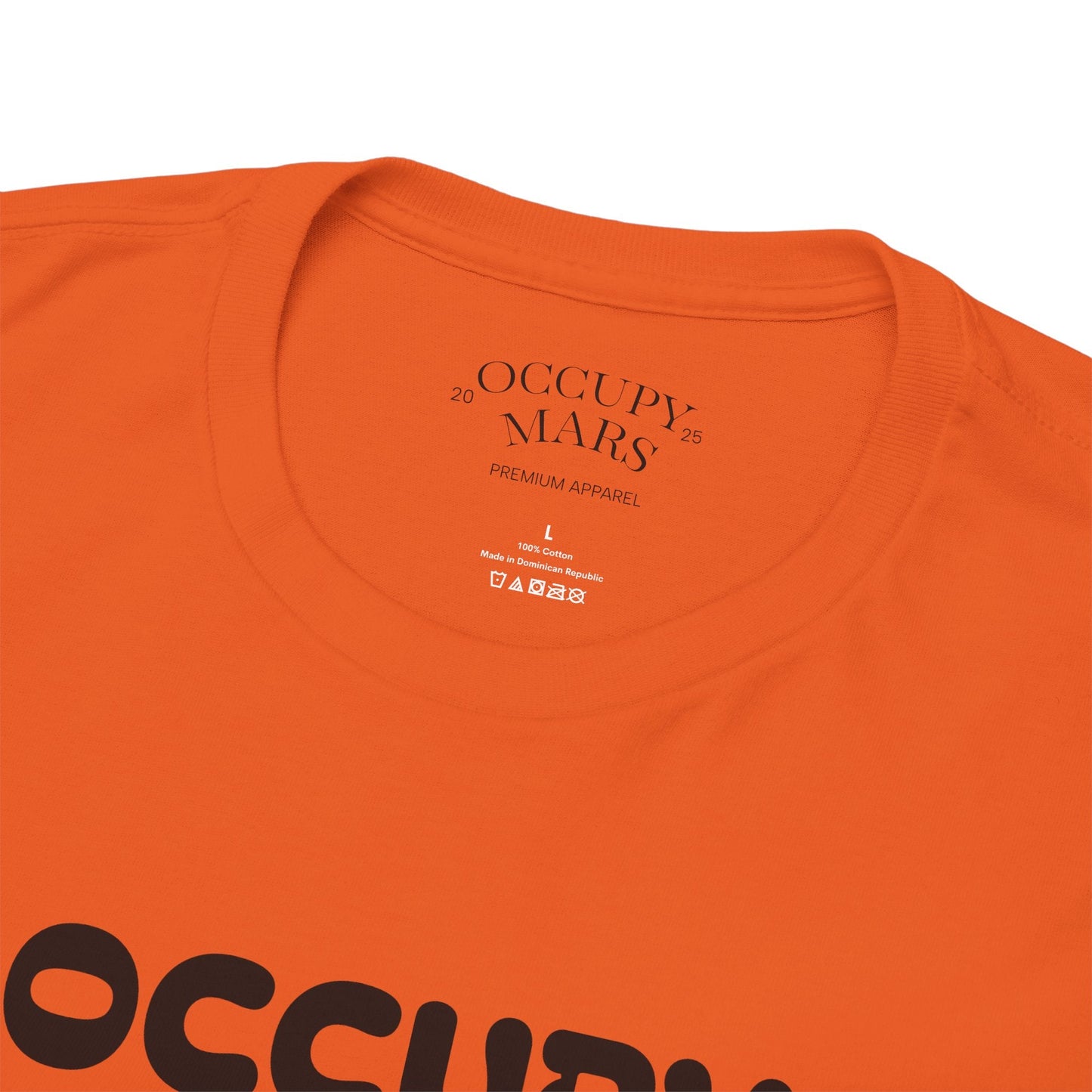 Occupy Mars™ Unisex Heavy Cotton Tee - Futuristic Space Shirt for Sci-Fi Lovers, Visionary Gift, Casual Wear, Trendy Apparel