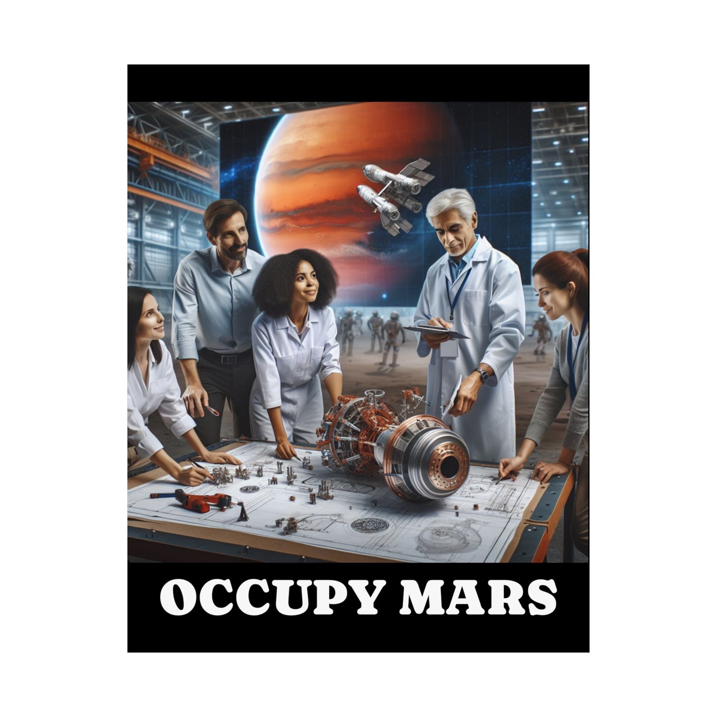 Inspirational Occupy Mars™ Satin Poster, Sci-Fi Artwork, Space Exploration Decor, Unique Wall Art, Gift for Astronaut Lovers