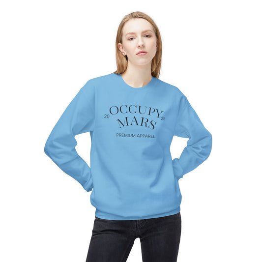 Occupy Mars™ Crewneck Sweatshirt | Cozy Unisex Fleece, Space-Themed Gift, Astronaut Apparel, Unique Statement Sweatshirt, Trendy Streetwear