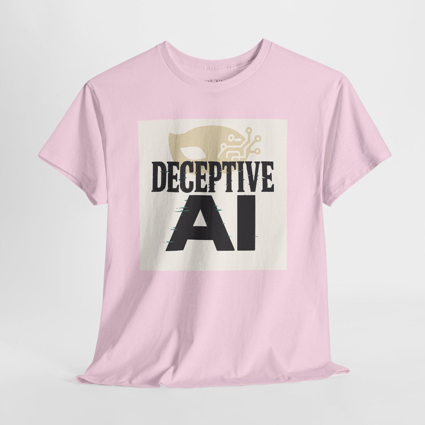 Deceptive AI Unisex Heavy Cotton Ruse Clues® Tee - Bold Graphic Tee for Tech Enthusiasts