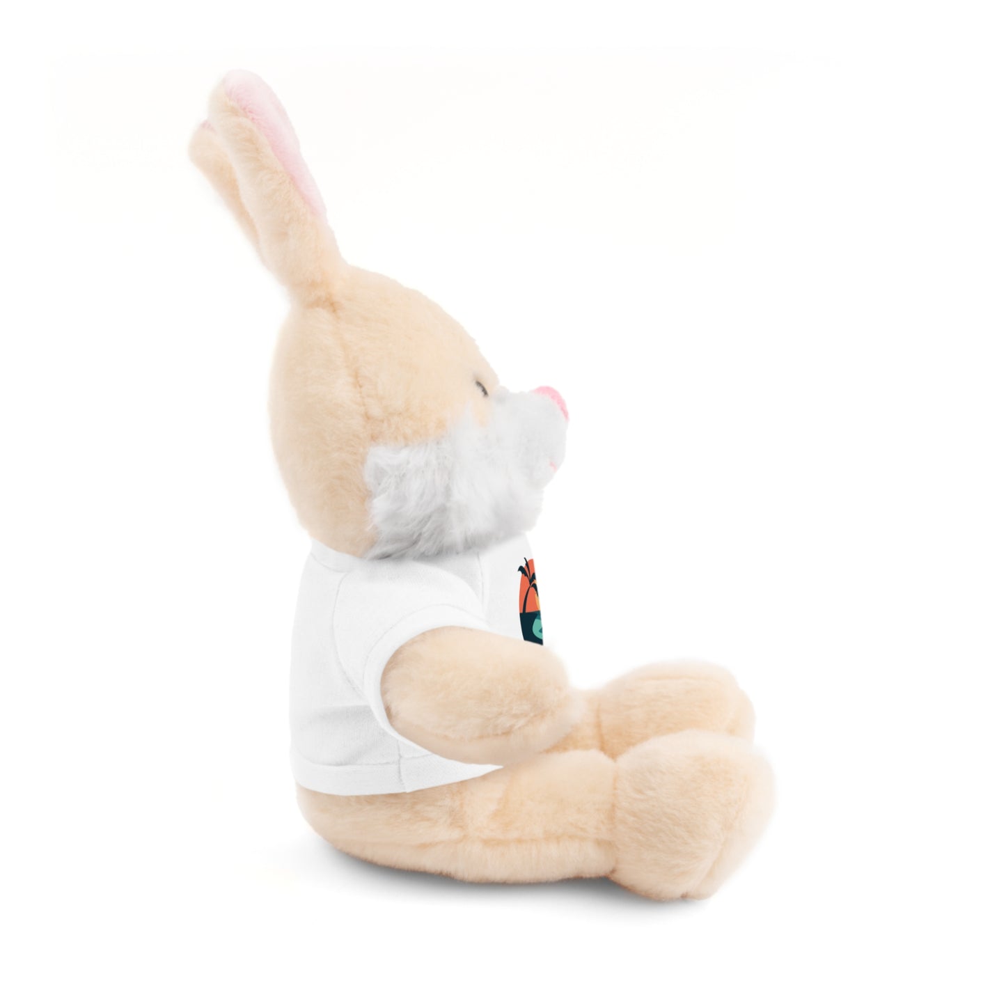 Chill Vibes™ Stuffed Animal, Cute Gift for Kids, Plush Toy with Tee, Birthday Present, Cozy Home Decor, Baby Shower Gift