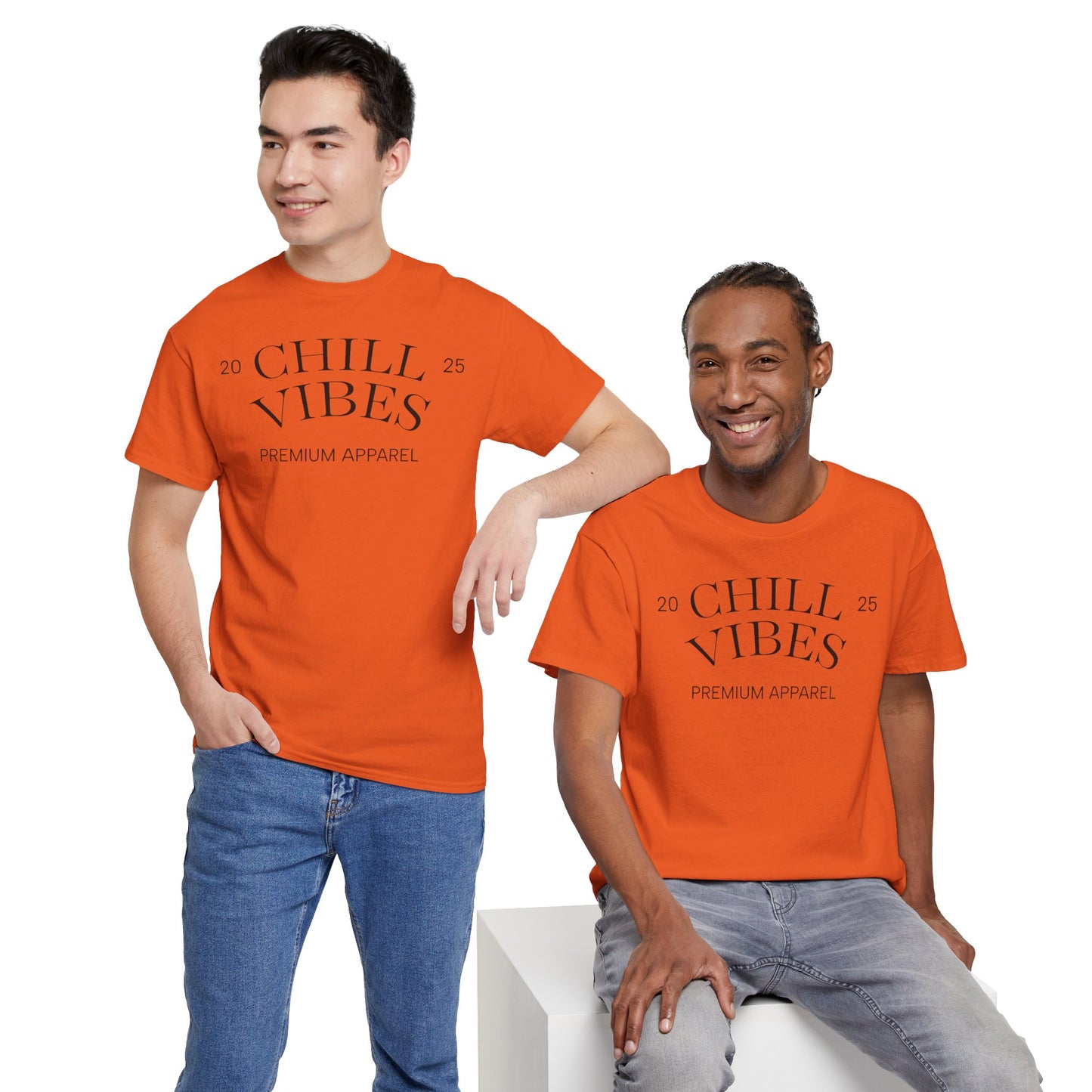 Chill Vibes™ Unisex Heavy Cotton Tee, Relaxed Wear, Casual Outfit, Gift for Friends, Everyday Style, Chill Apparel