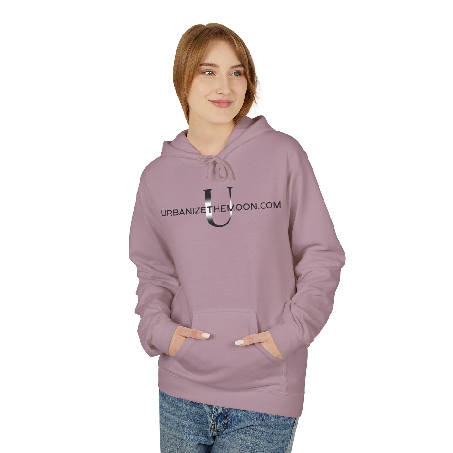 UrbanizeTheMoon.com™ Logo Hoodie — Minimal Moon Graphic Pullover