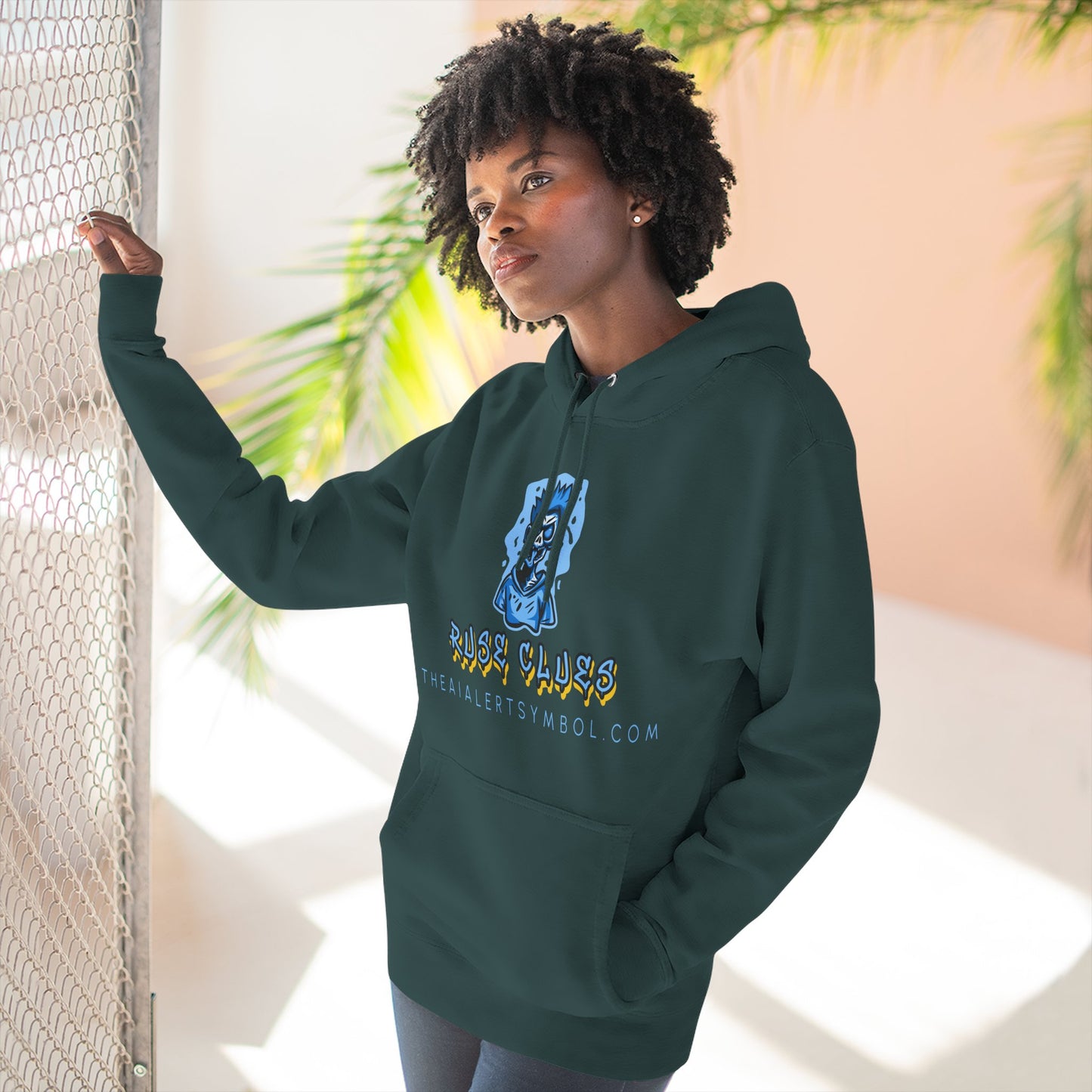 Ruse Clues® Hoodie — Blue Graphic Fleece Pullover