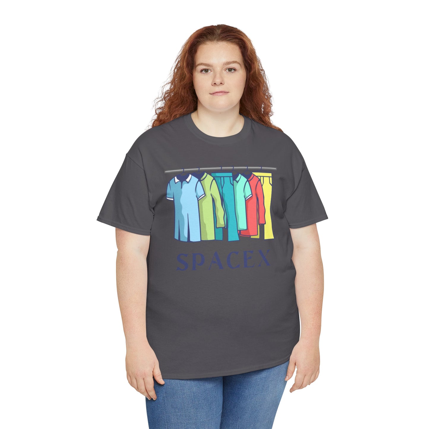 Unisex Heavy Cotton SPACEX Tee, Short, Tall, Fat, or Small apparel