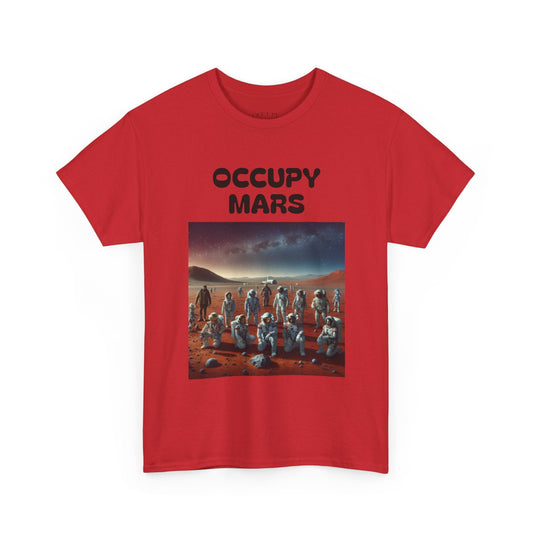 Occupy Mars™ Unisex Heavy Cotton Tee - Retro Sci-Fi T-Shirt, Space Theme Top, Gift for Astronomers and Space Lovers, Birthday Gift