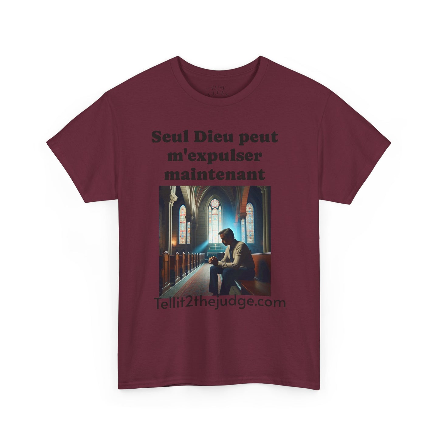 Unisex Heavy Cotton Only God Can Deport Me Now in French "Tellit2thejudge.com" Tee, Faith-Based Shirt, Comfortable Everyday Wear, Perfect for Gifting, Spiritual [...]