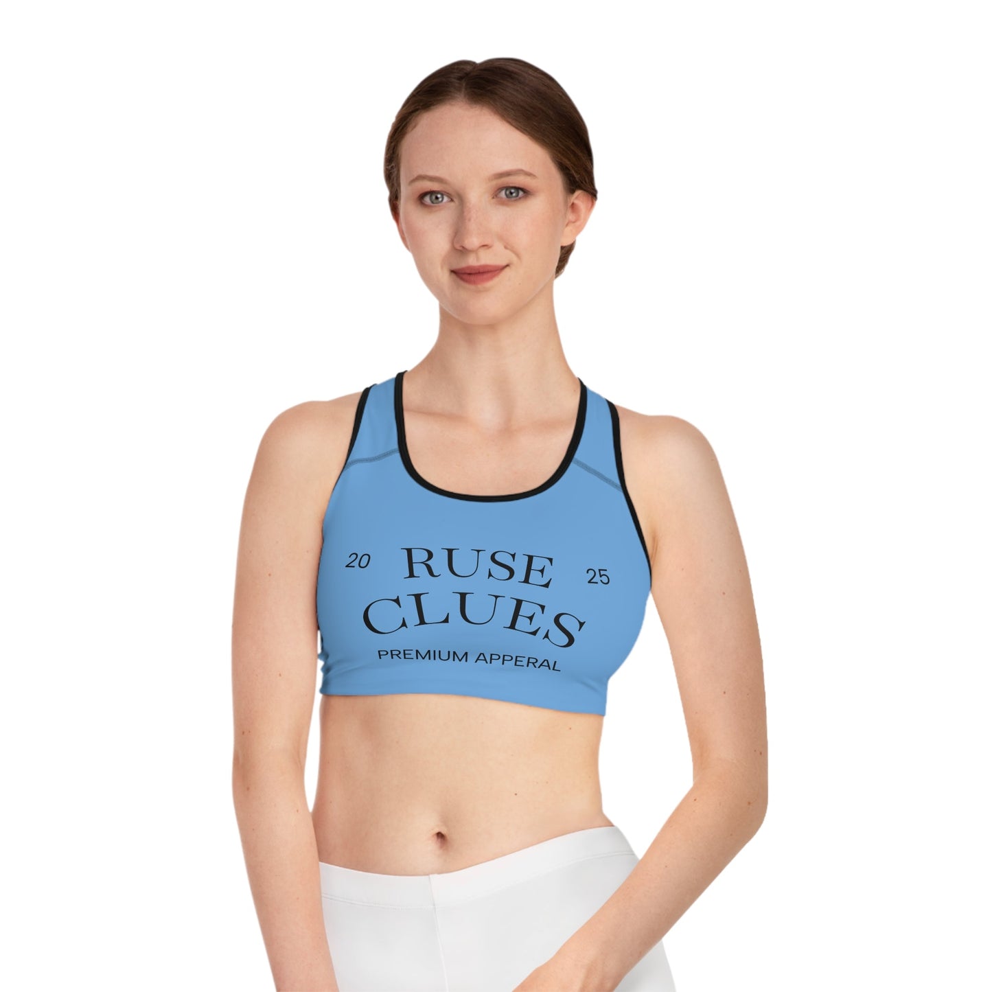 Trendy Ruse Clues® Sports Bra for Active Women, Gym Wear, Fitness Apparel, Comfortable Fitness Gear